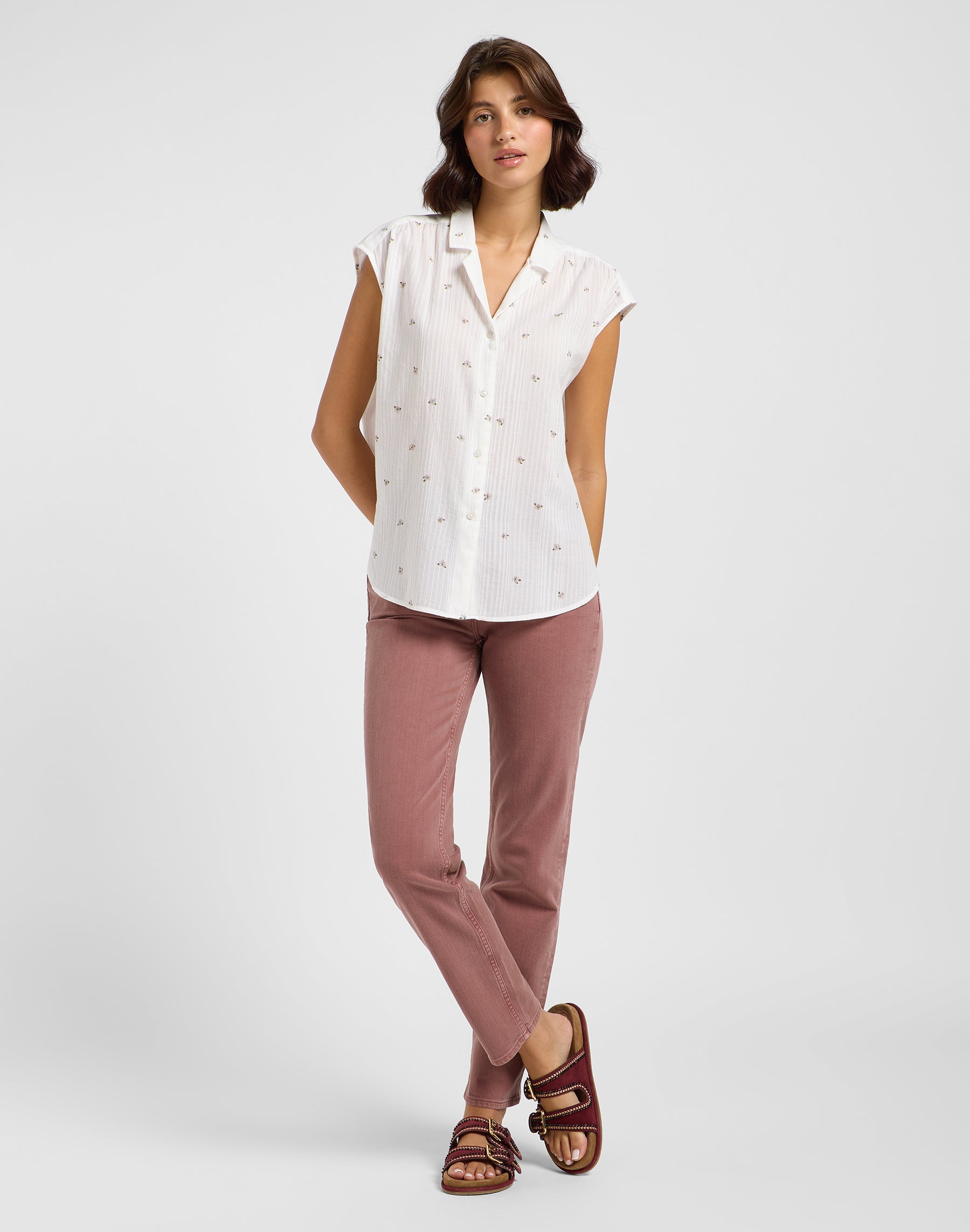 Cap Sleeve Shirt in Grove Floral Chemises Lee
