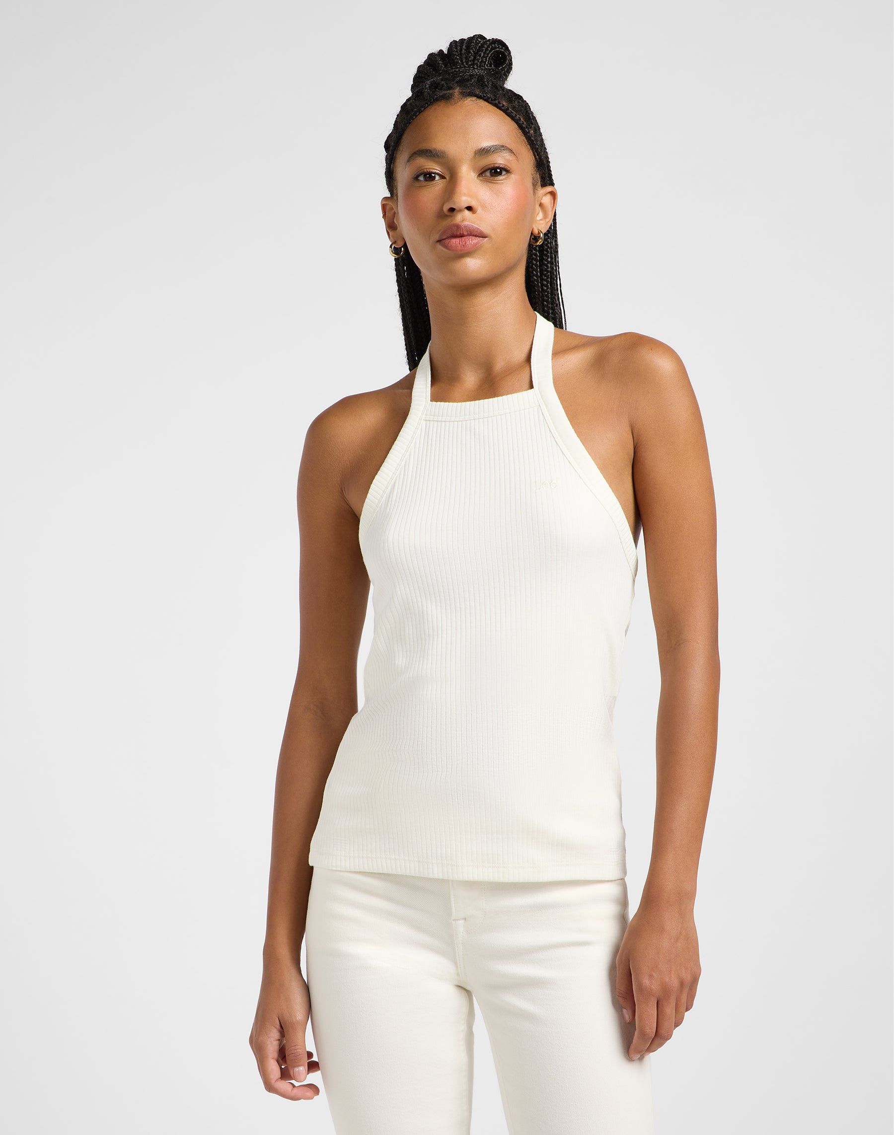 Open Back Halter Top en écru T-shirts Lee