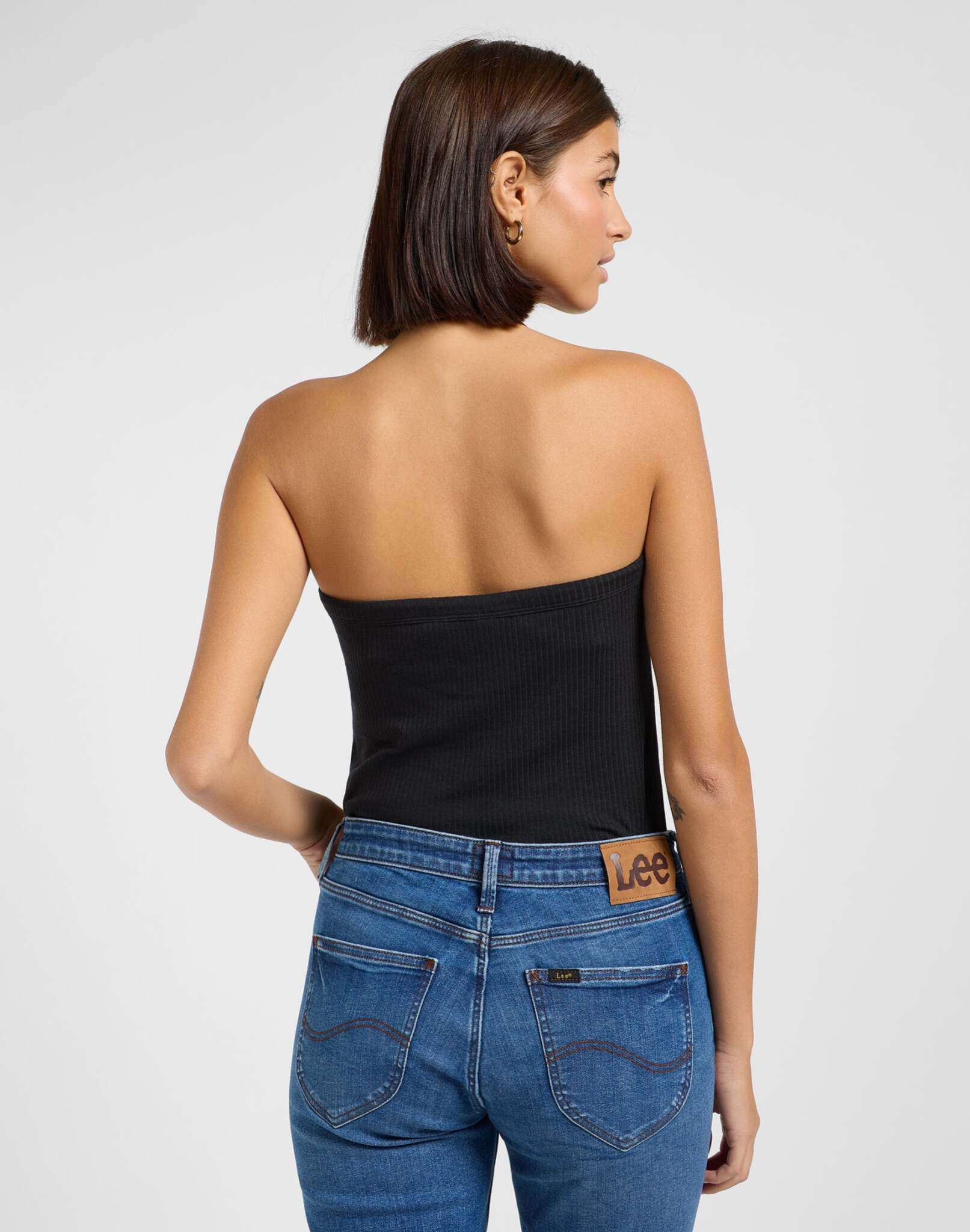 Open Back Halter Top in Unionall Black T-shirts Lee