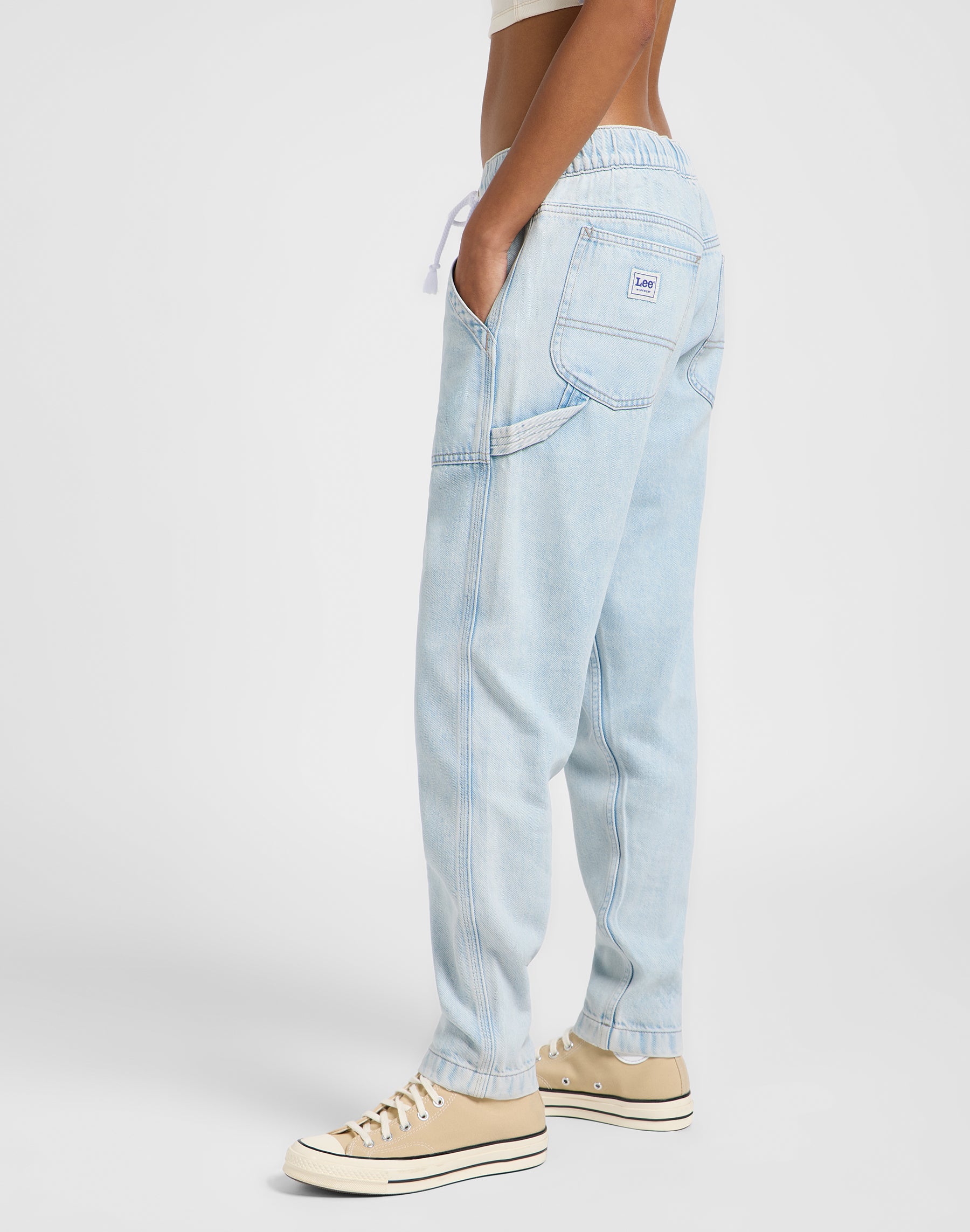 Drawstring Pull On en Bright Mist Jeans Lee