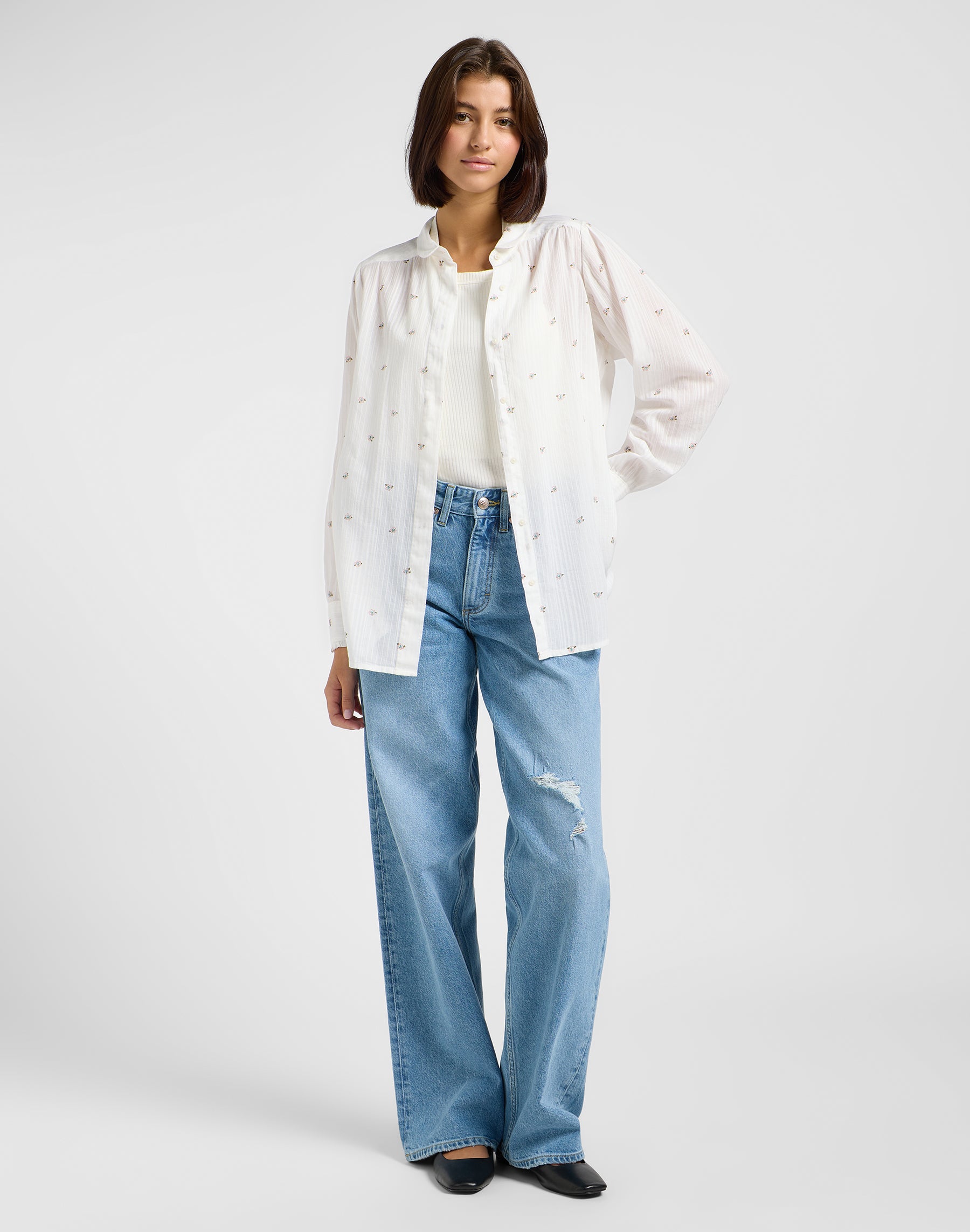 Shirred Blouse in Grove Floral Chemises Lee