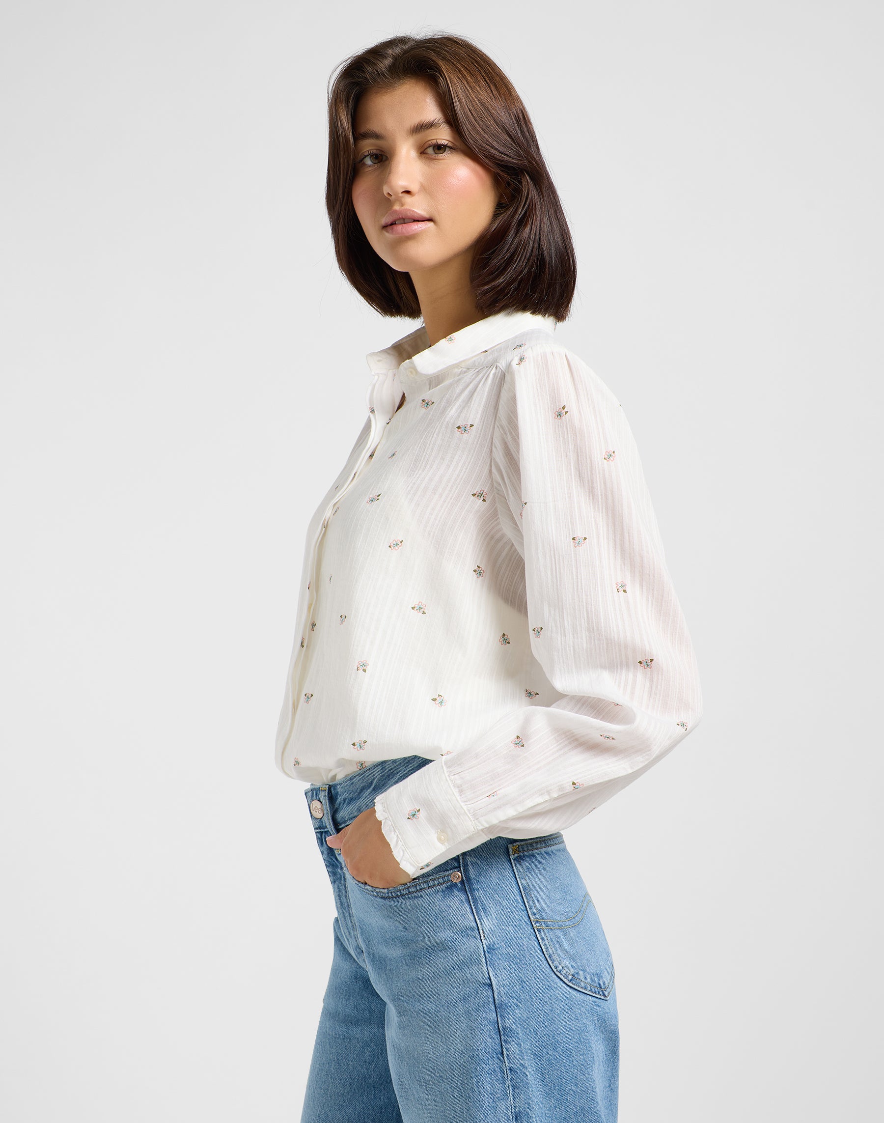 Shirred Blouse in Grove Floral Chemises Lee