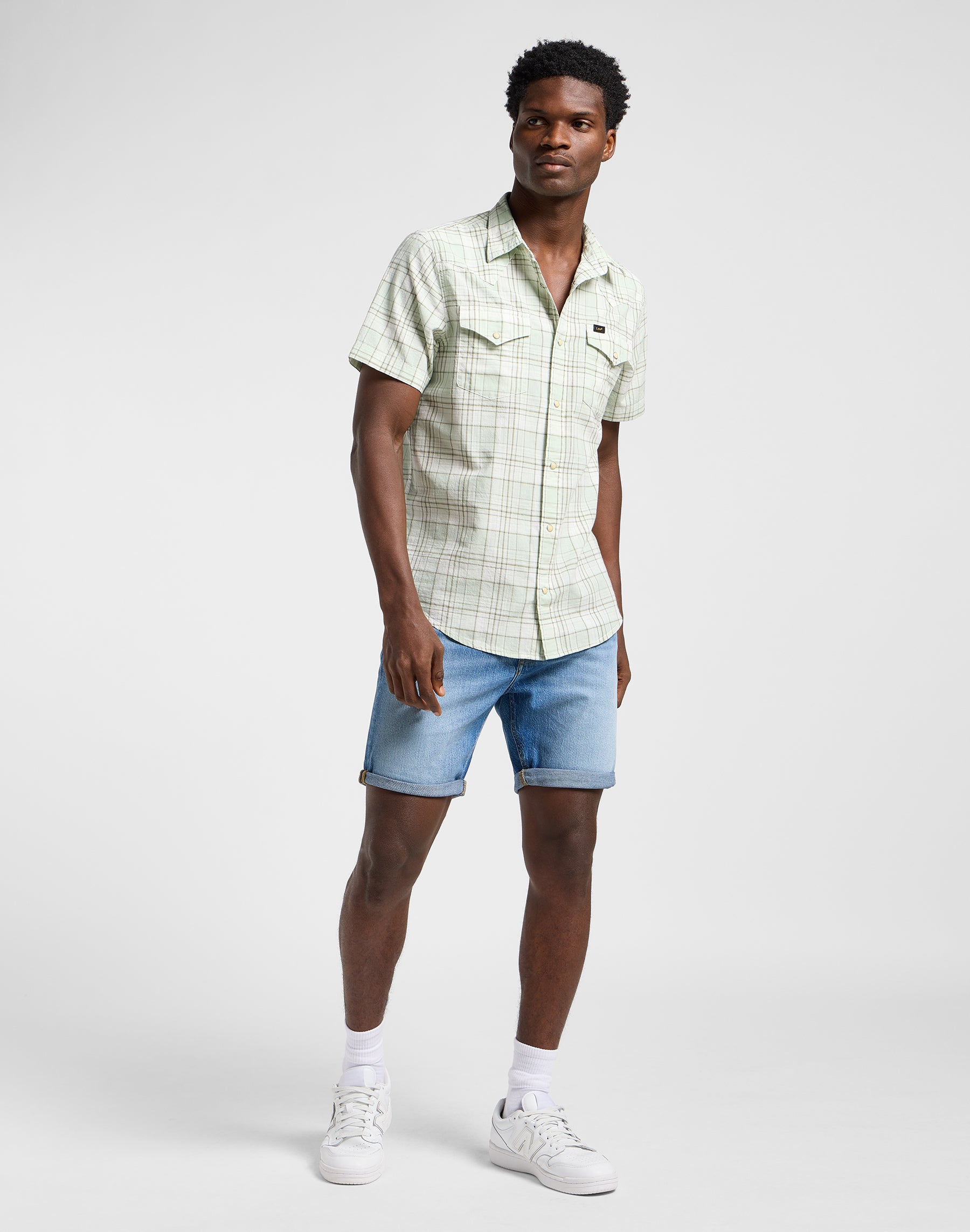 Ss Western Shirt in Mercantile Sage Ombre Chemises Lee