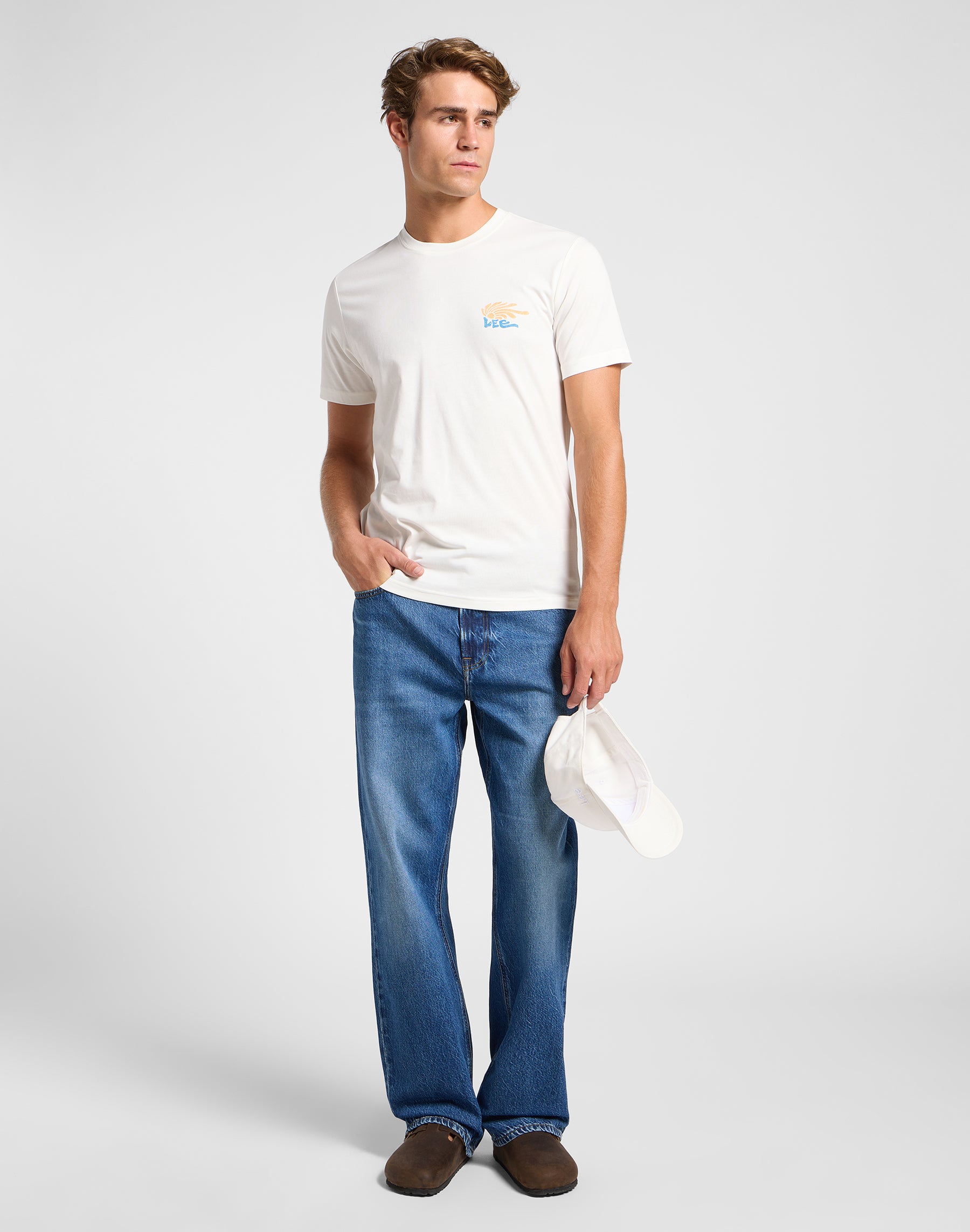 Medium Logo Tee en écru T-shirts Lee
