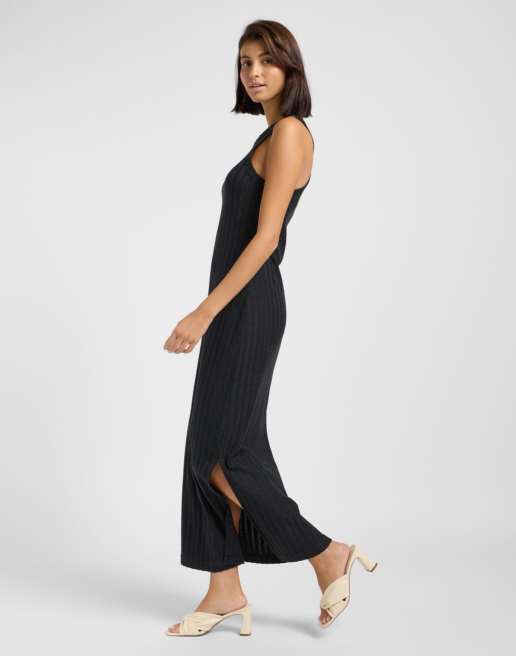 Rib Tank Dress in Black Robes Lee
