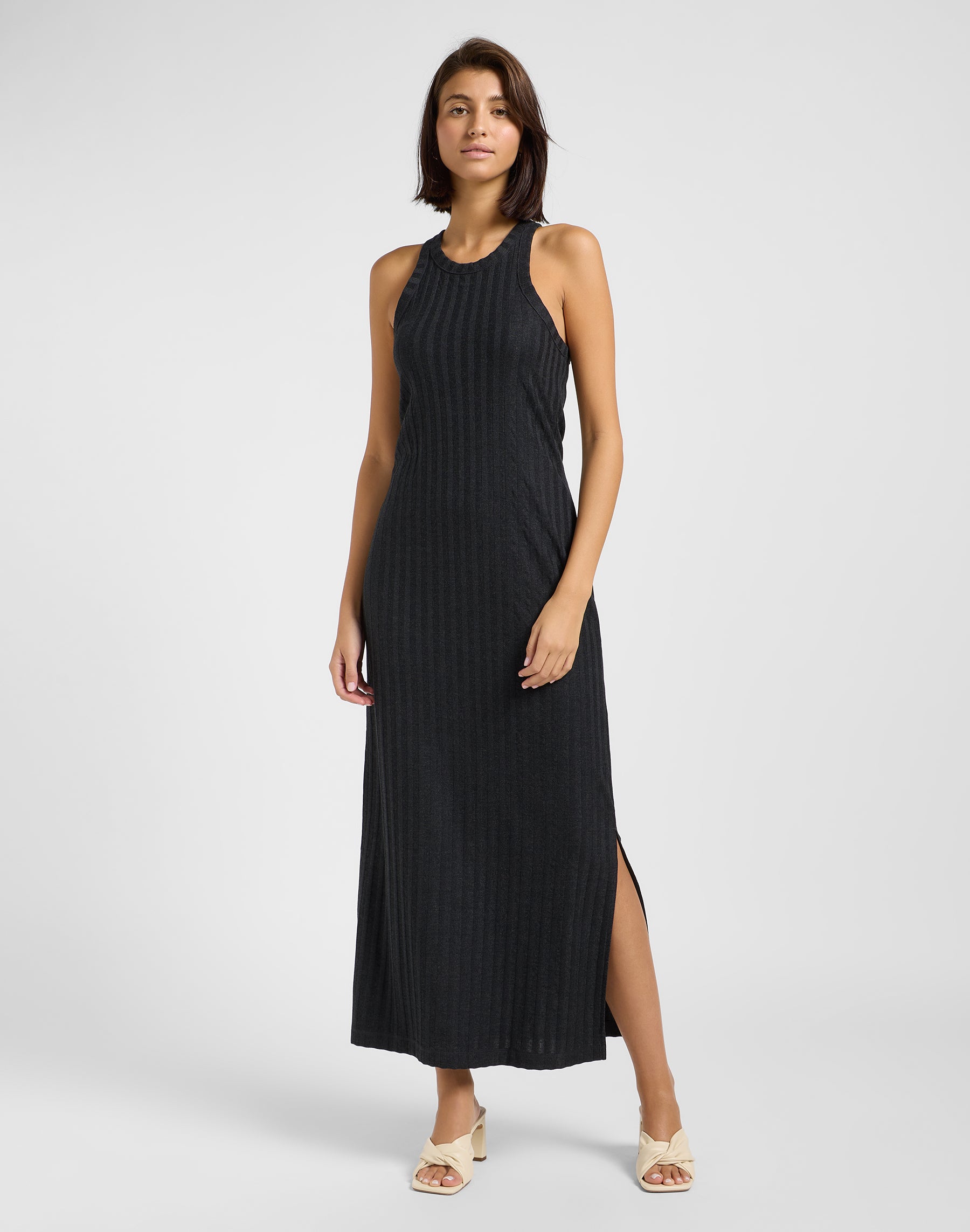 Rib Tank Dress in Black Robes Lee