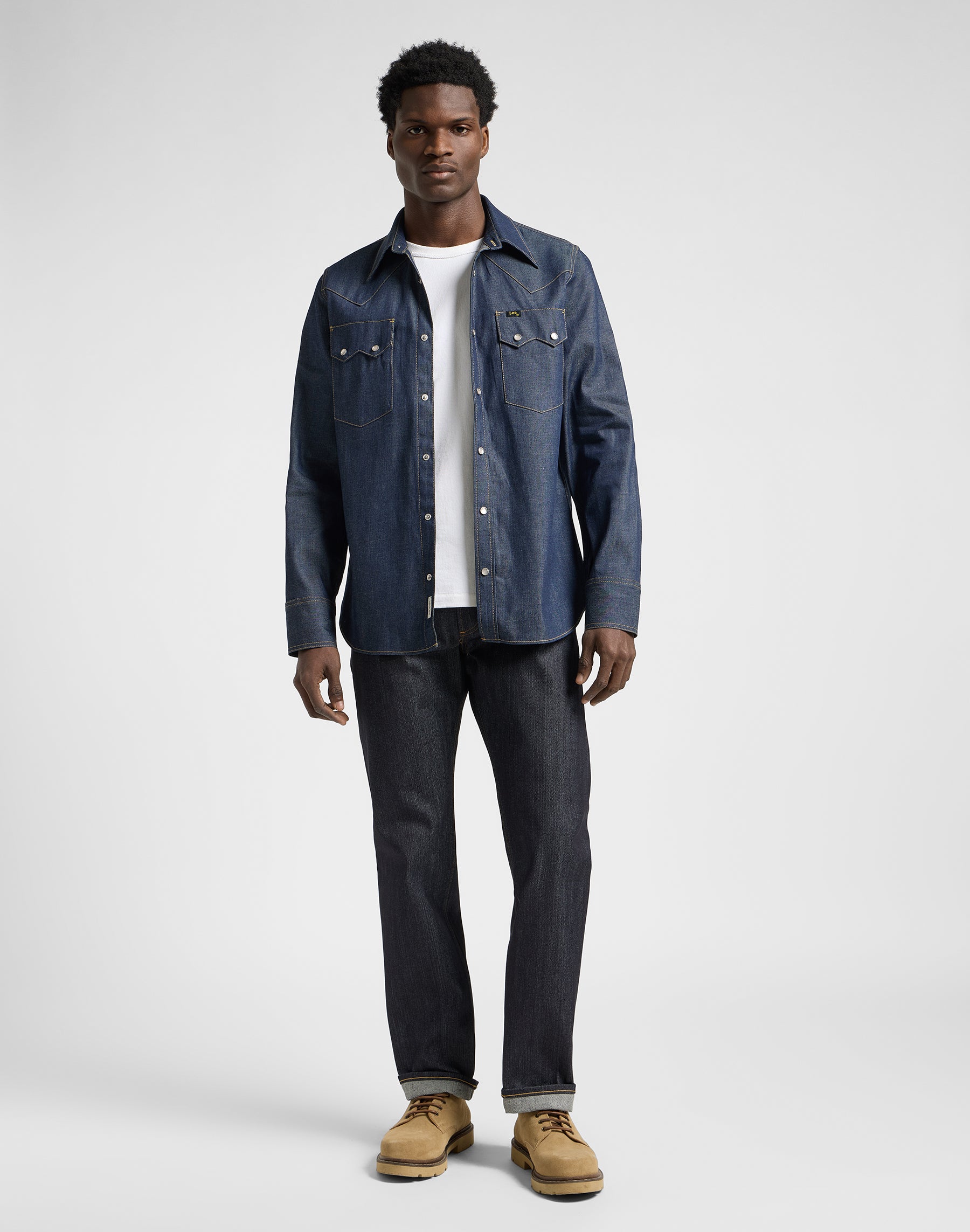 101 50S Western Shirt in Dry Blue Chemises Lee