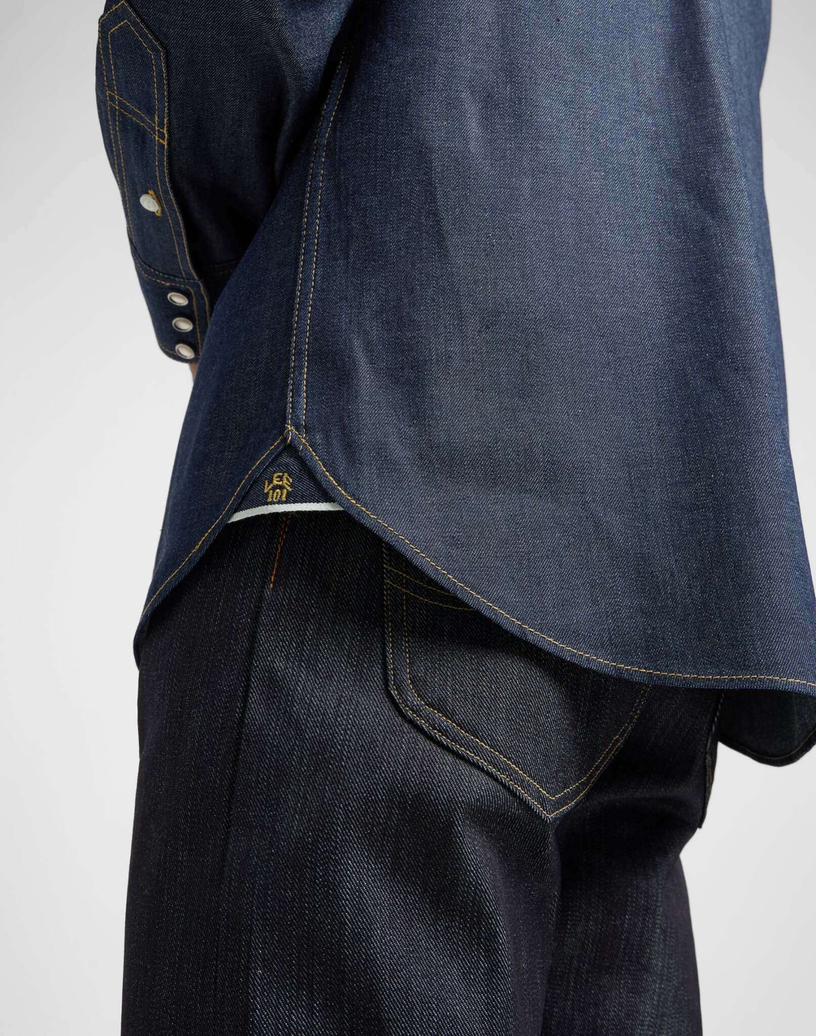 101 50S Western Shirt in Dry Blue Chemises Lee