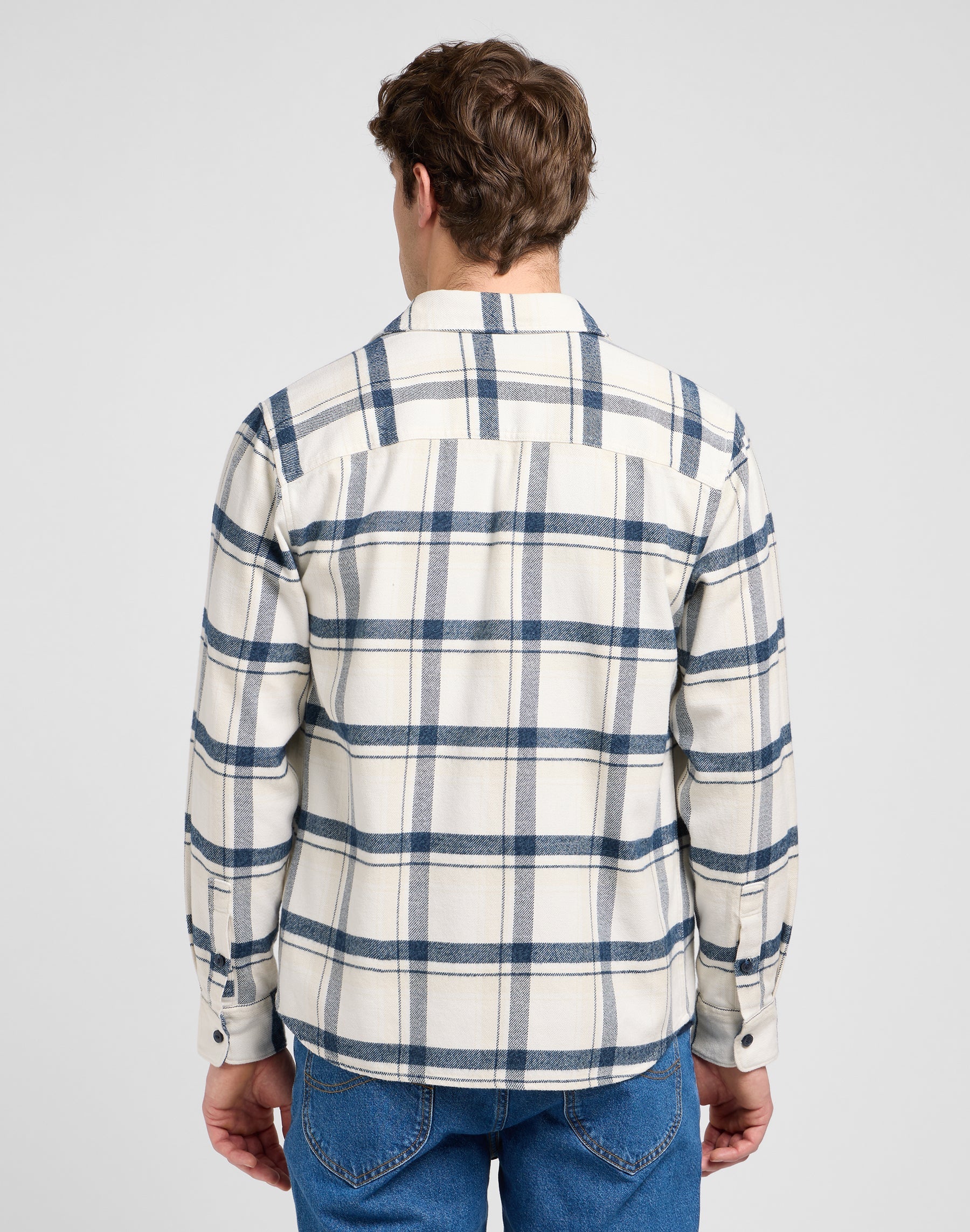 Chemise Mercantile en écru vintage Jaspe Plaid