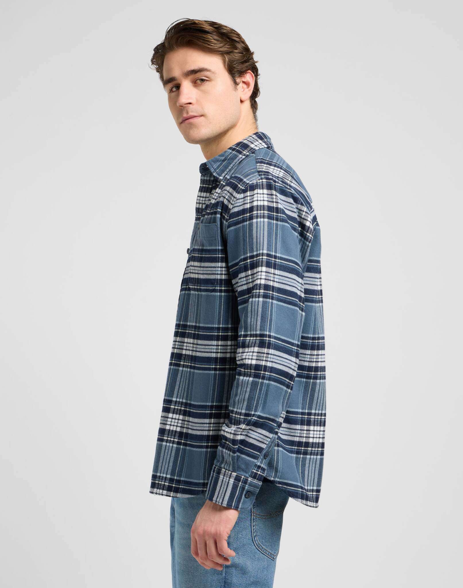 Chemise Mercantile in Vintage Blue Plaid Chemises Lee