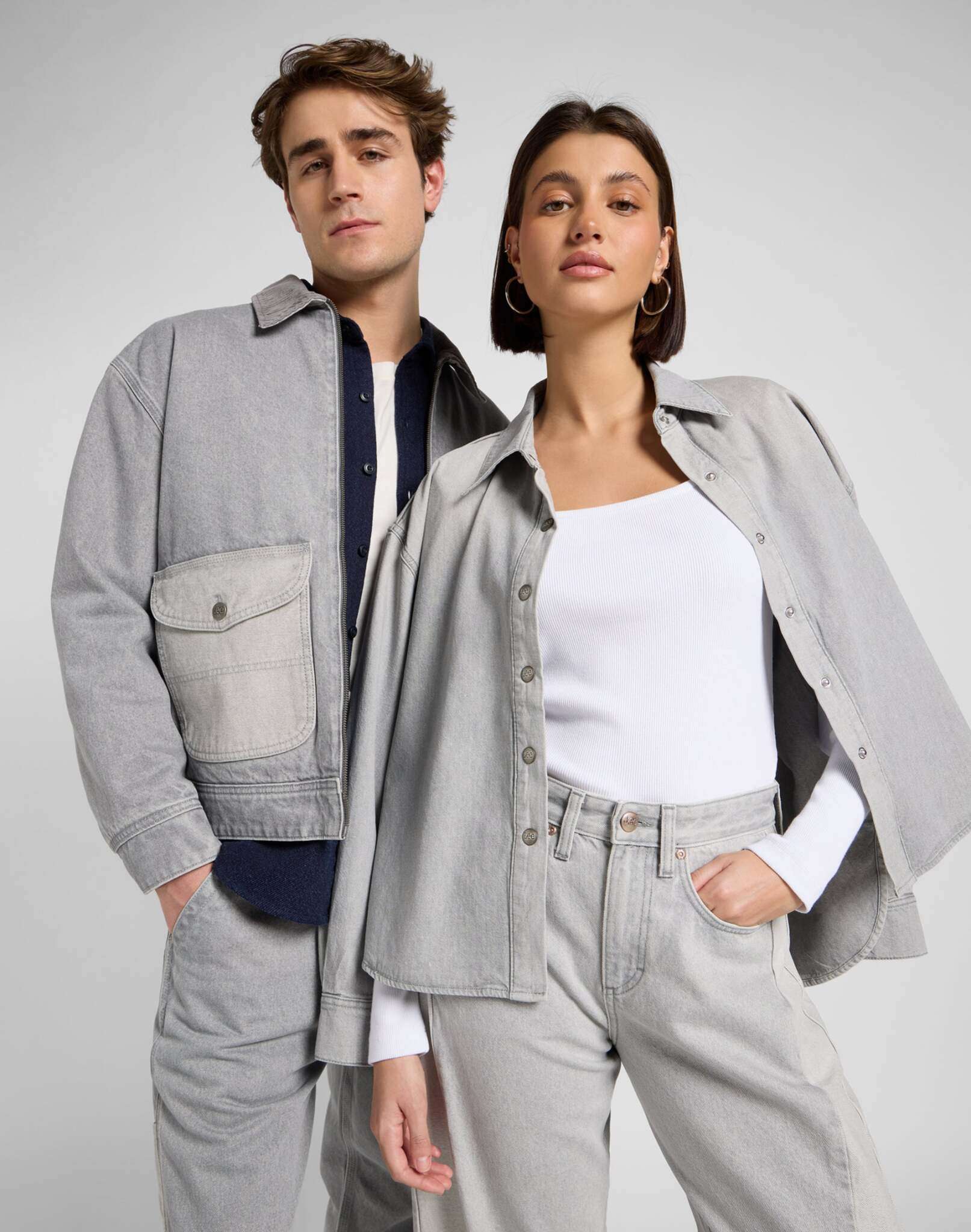 Slouchy Str Carpenter en Gemini Grey Jeans Lee