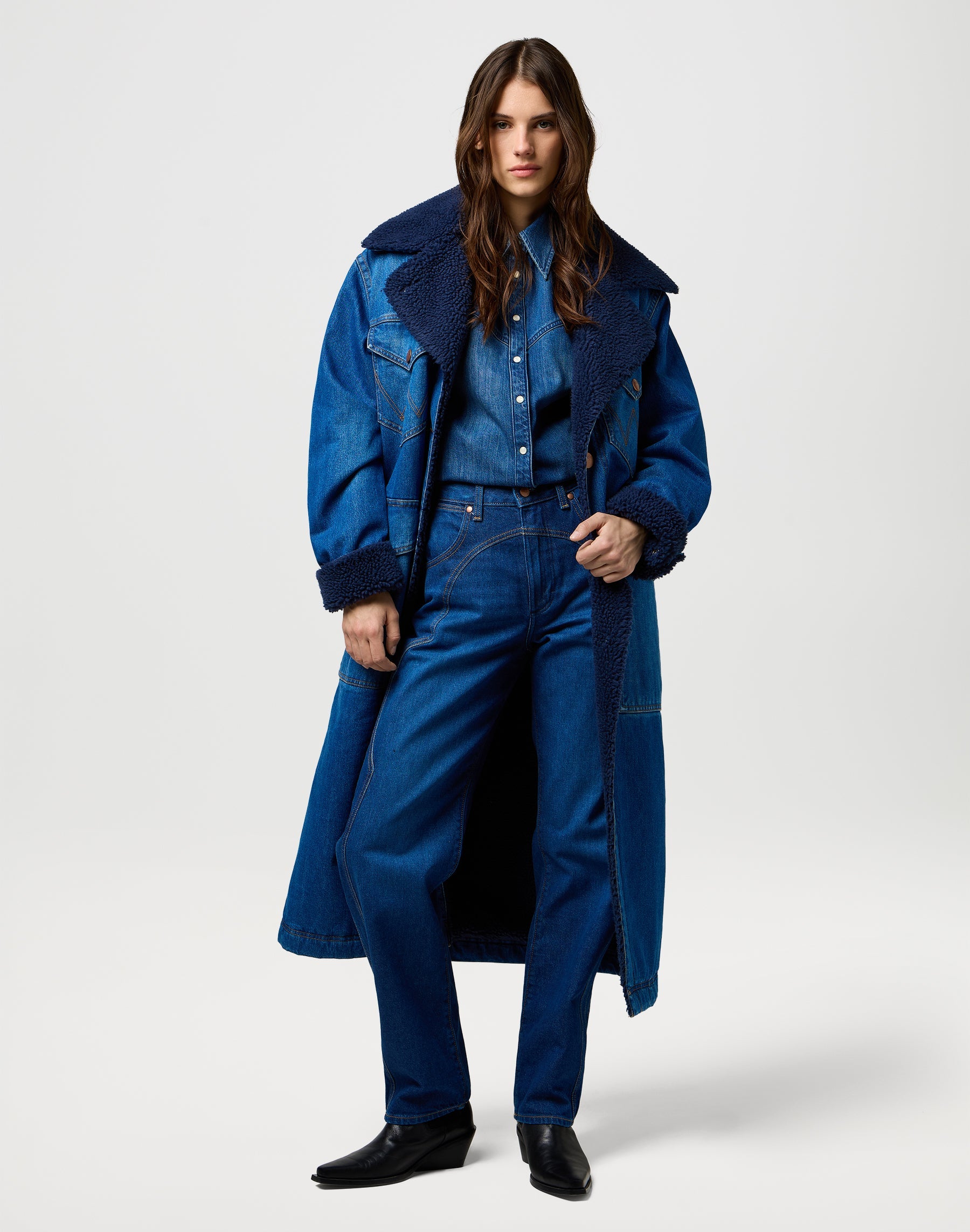 Wrange Coat in Sparkle Blue Vestes Wrangler