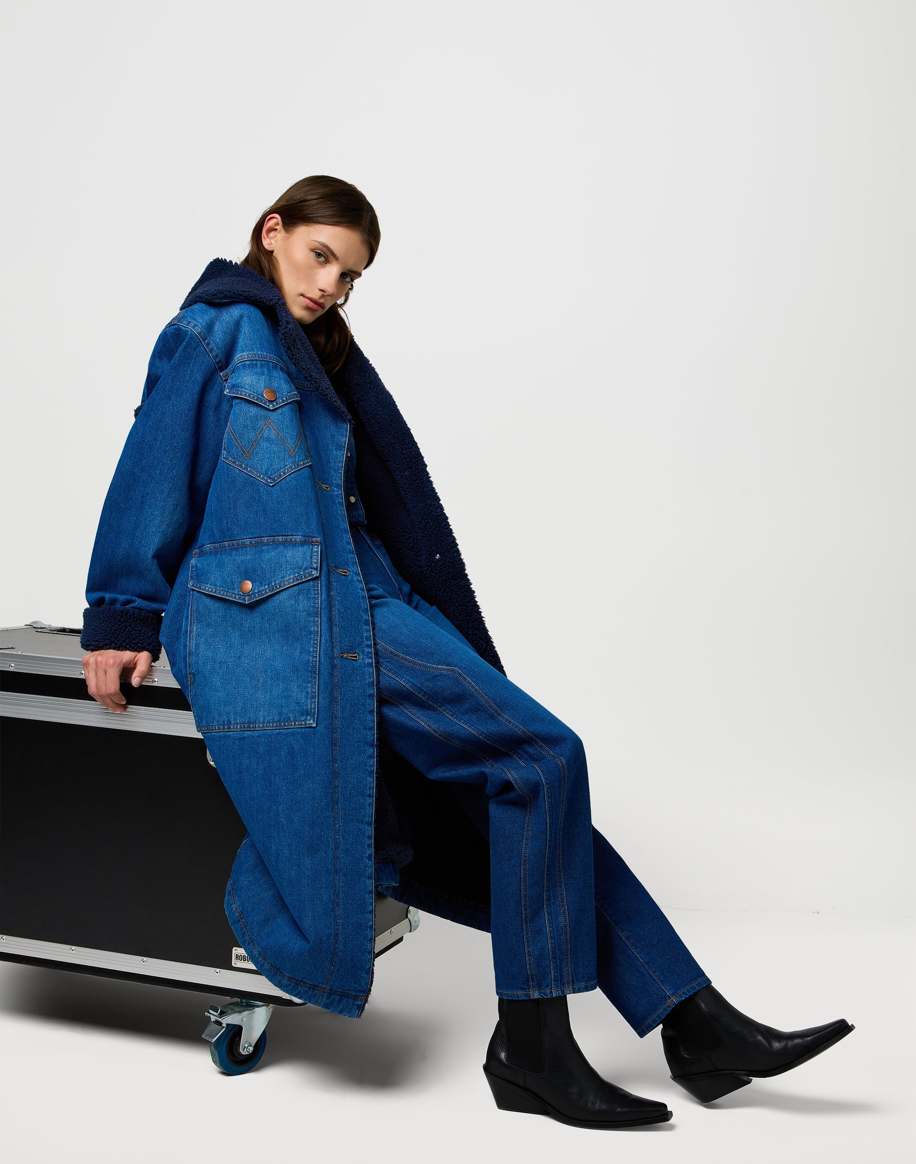 Wrange Coat in Sparkle Blue Vestes Wrangler