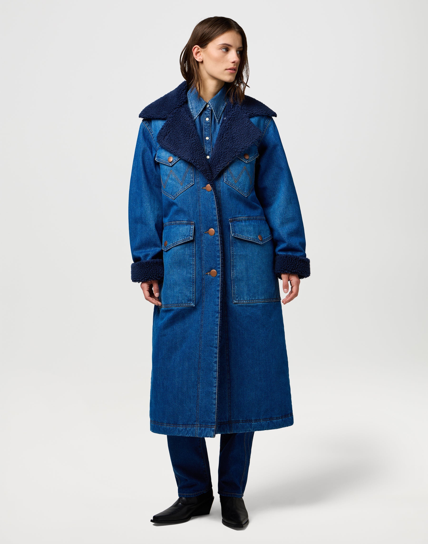 Wrange Coat in Sparkle Blue Vestes Wrangler
