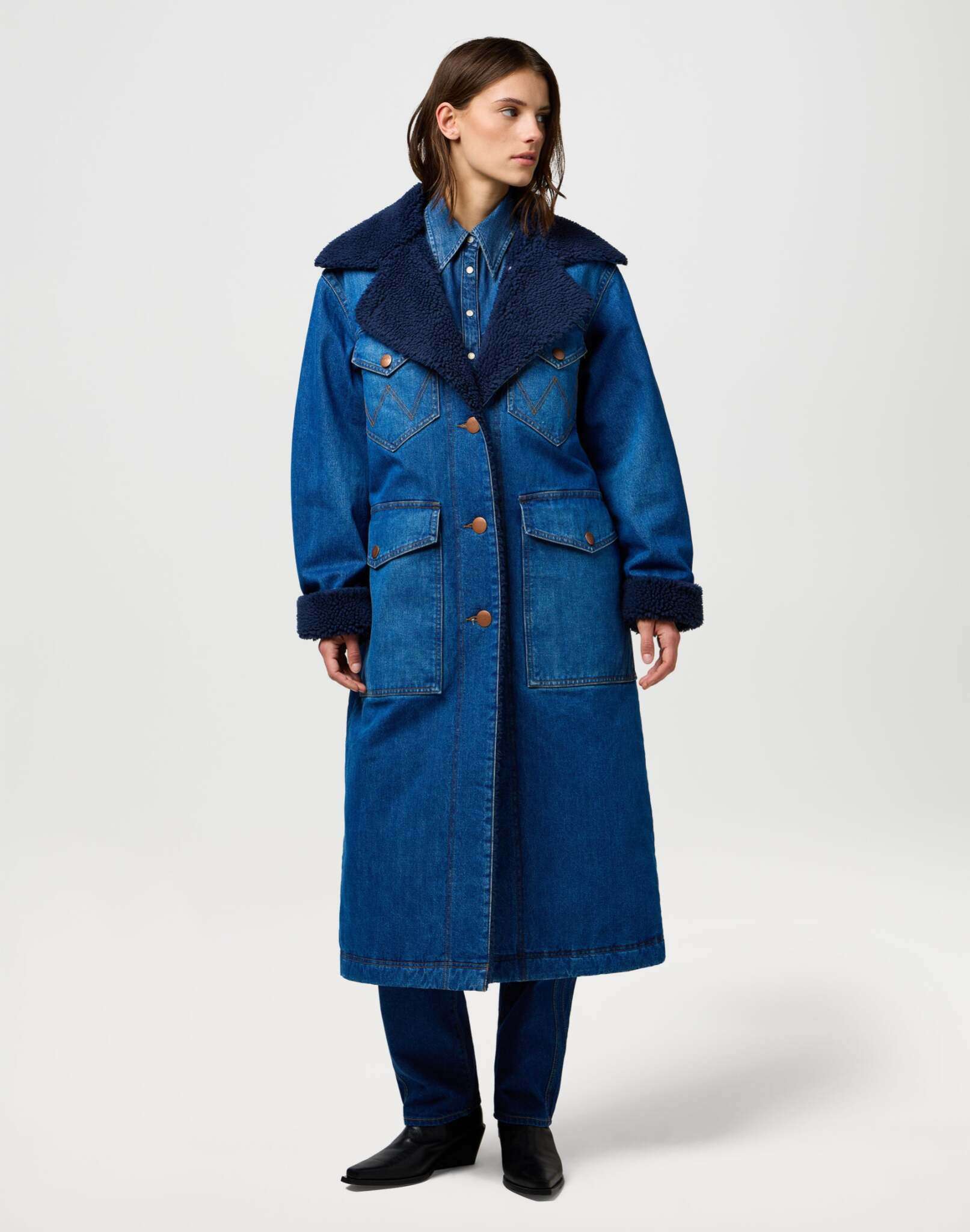 Wrange Coat in Sparkle Blue Vestes Wrangler