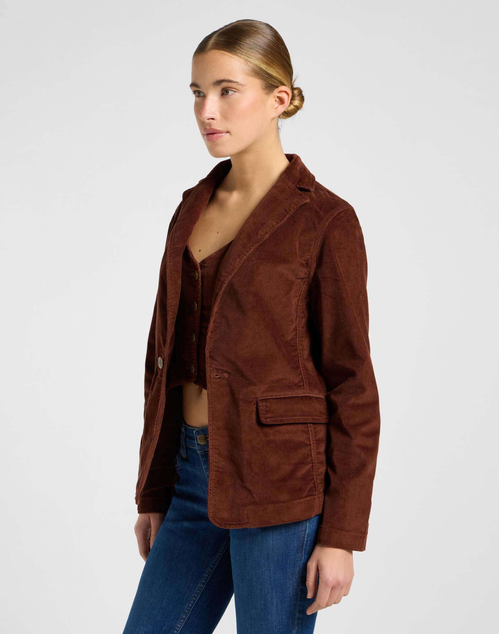 Structured Blazer in Luxe Brown Vestes Lee