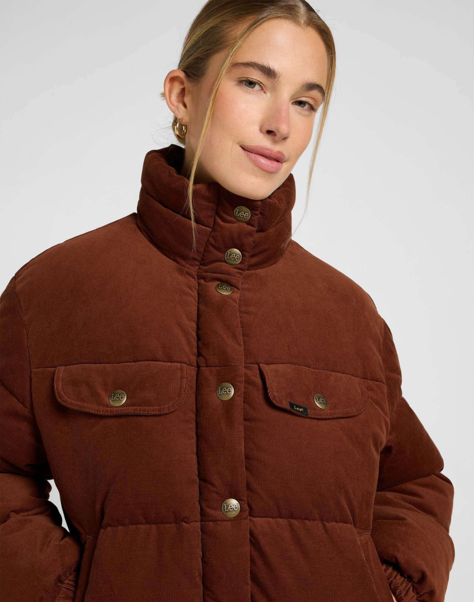 Rider Puffer Jacket in Luxe Brown Vestes Lee