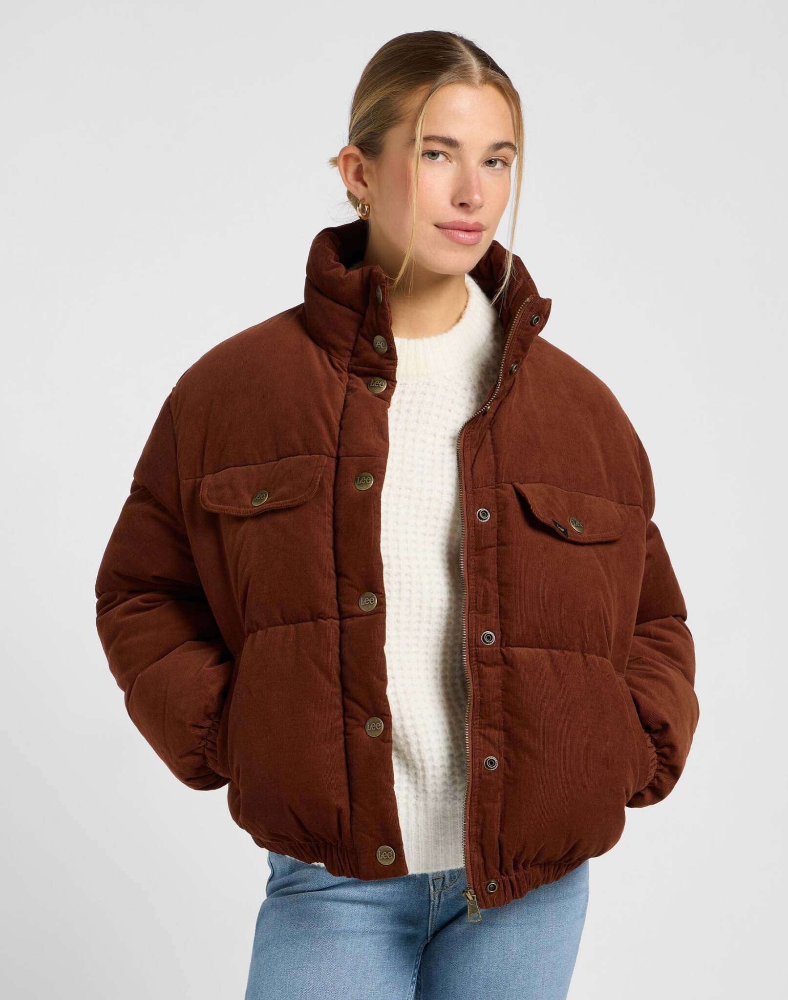 Rider Puffer Jacket in Luxe Brown Vestes Lee