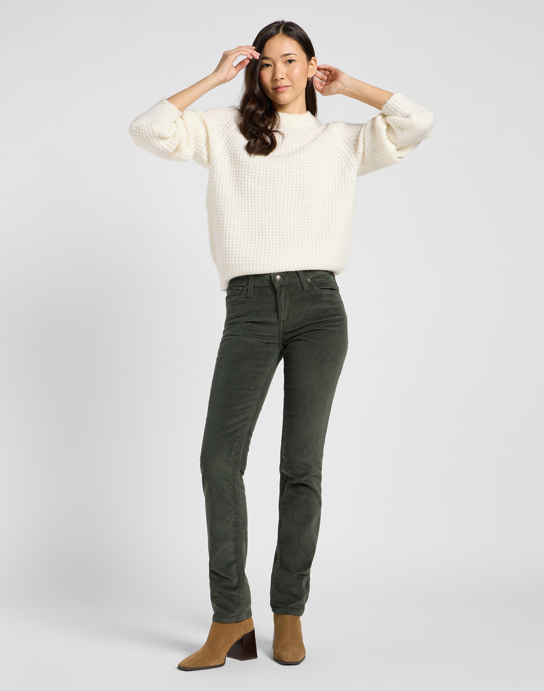 Marion en Olive Gray Pantalon Lee