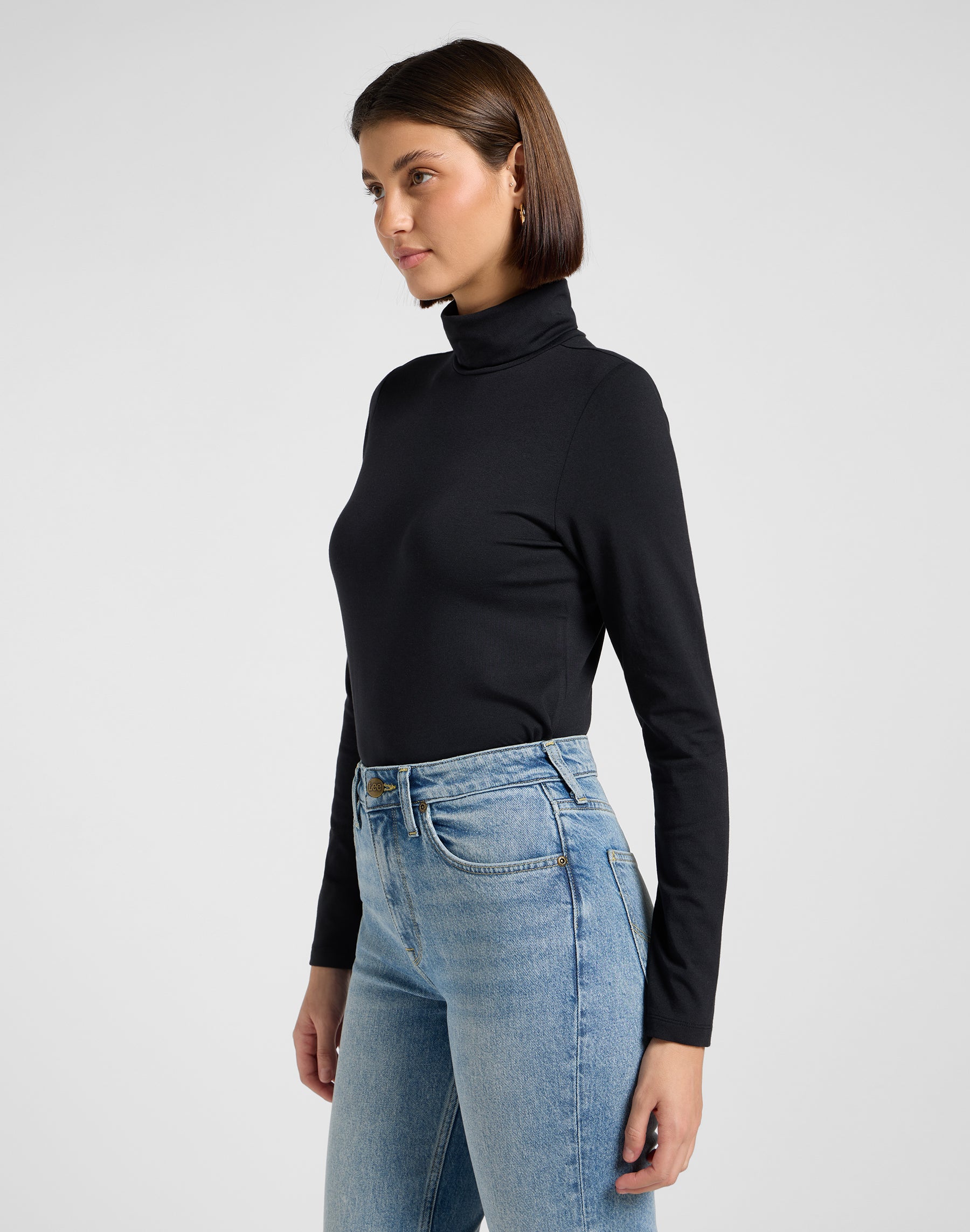 Ls Turtle Neck in Unionall Black T-shirts Lee