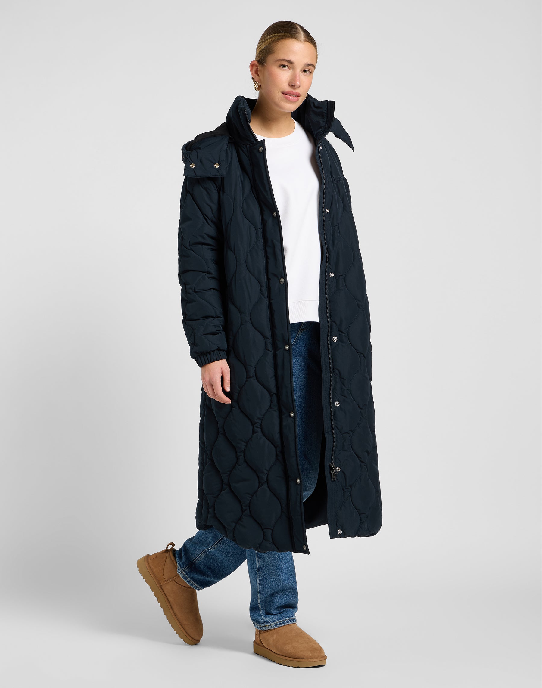 Long Puffer in Unionall Black Vestes Lee