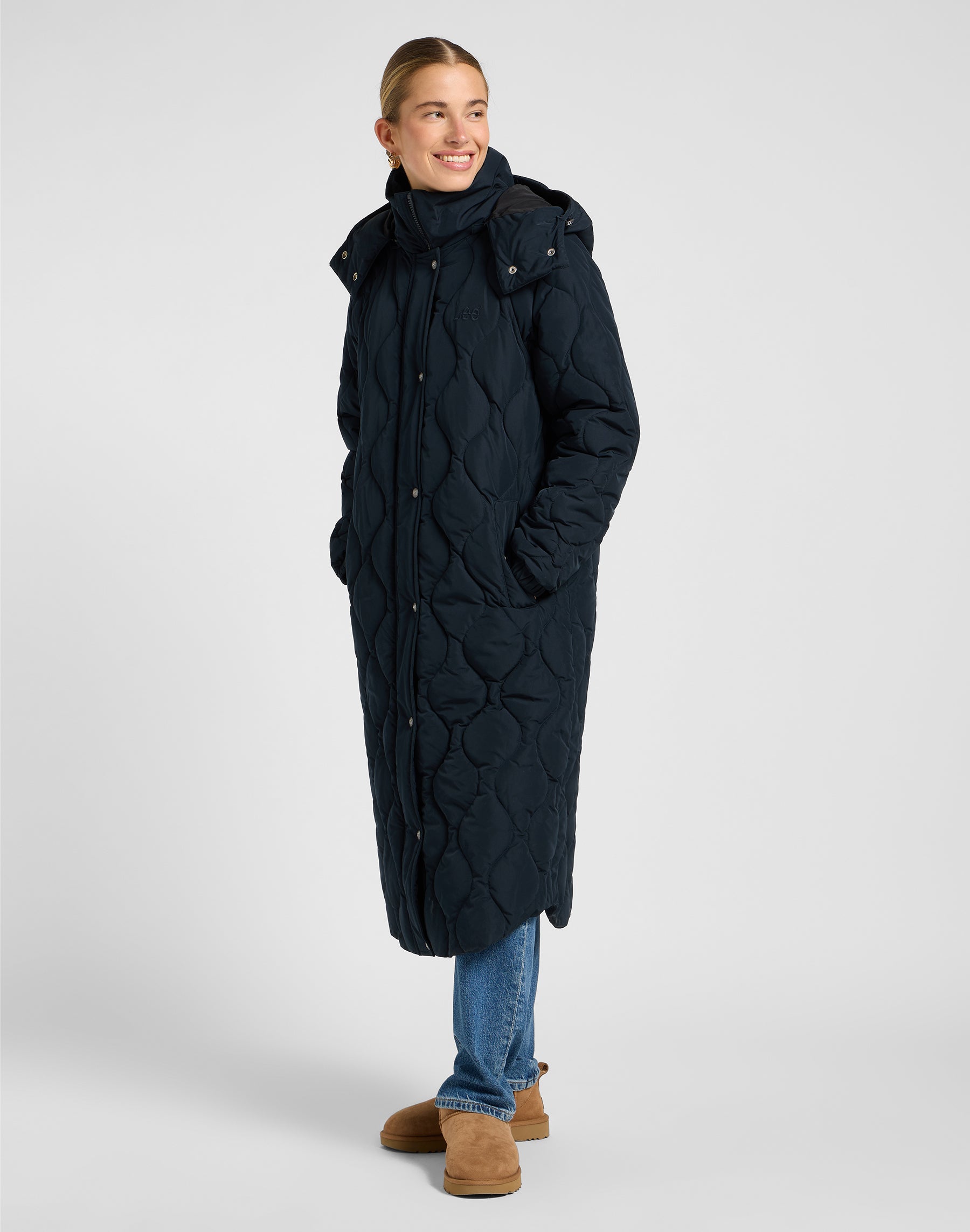 Long Puffer in Unionall Black Vestes Lee