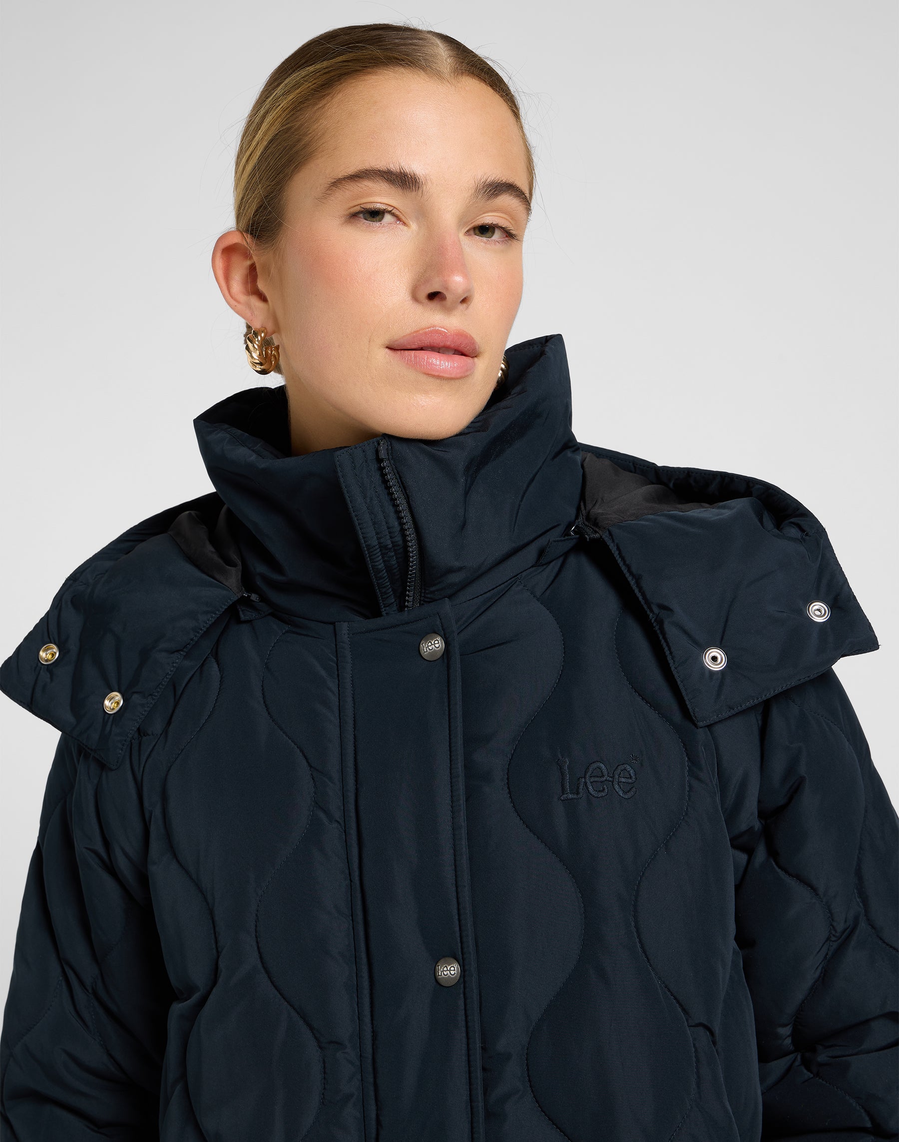 Long Puffer in Unionall Black Vestes Lee