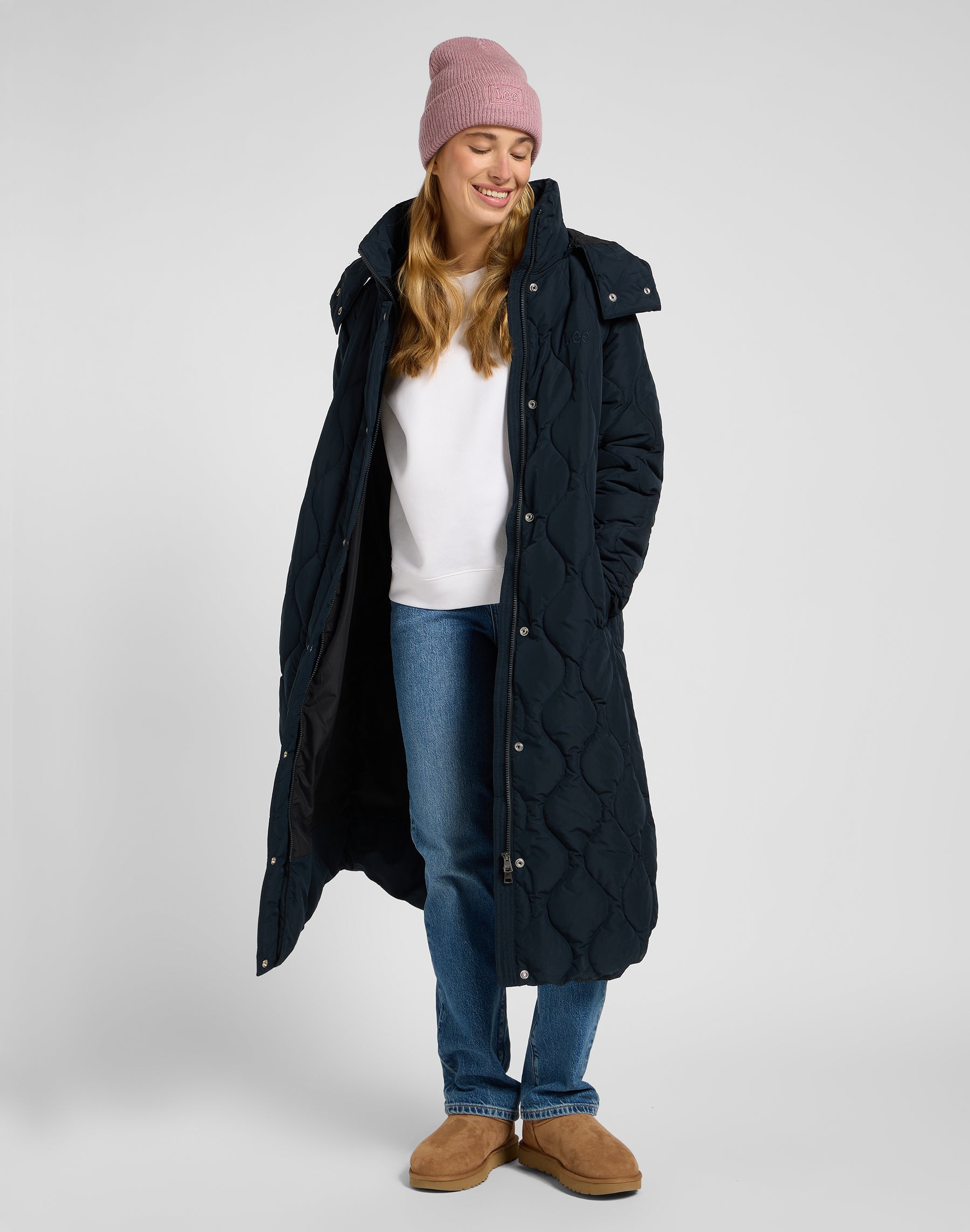 Long Puffer in Unionall Black Vestes Lee
