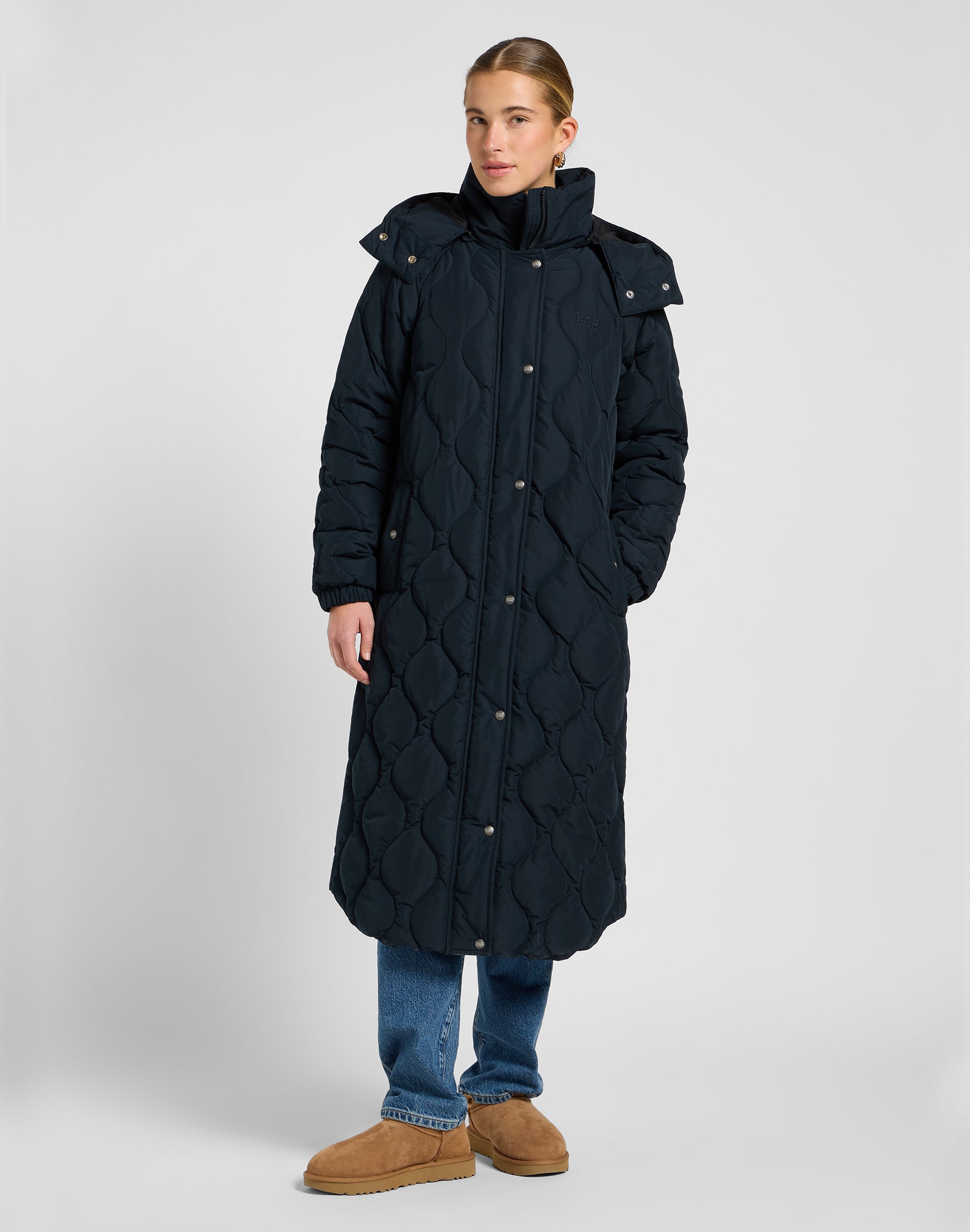 Long Puffer in Unionall Black Vestes Lee