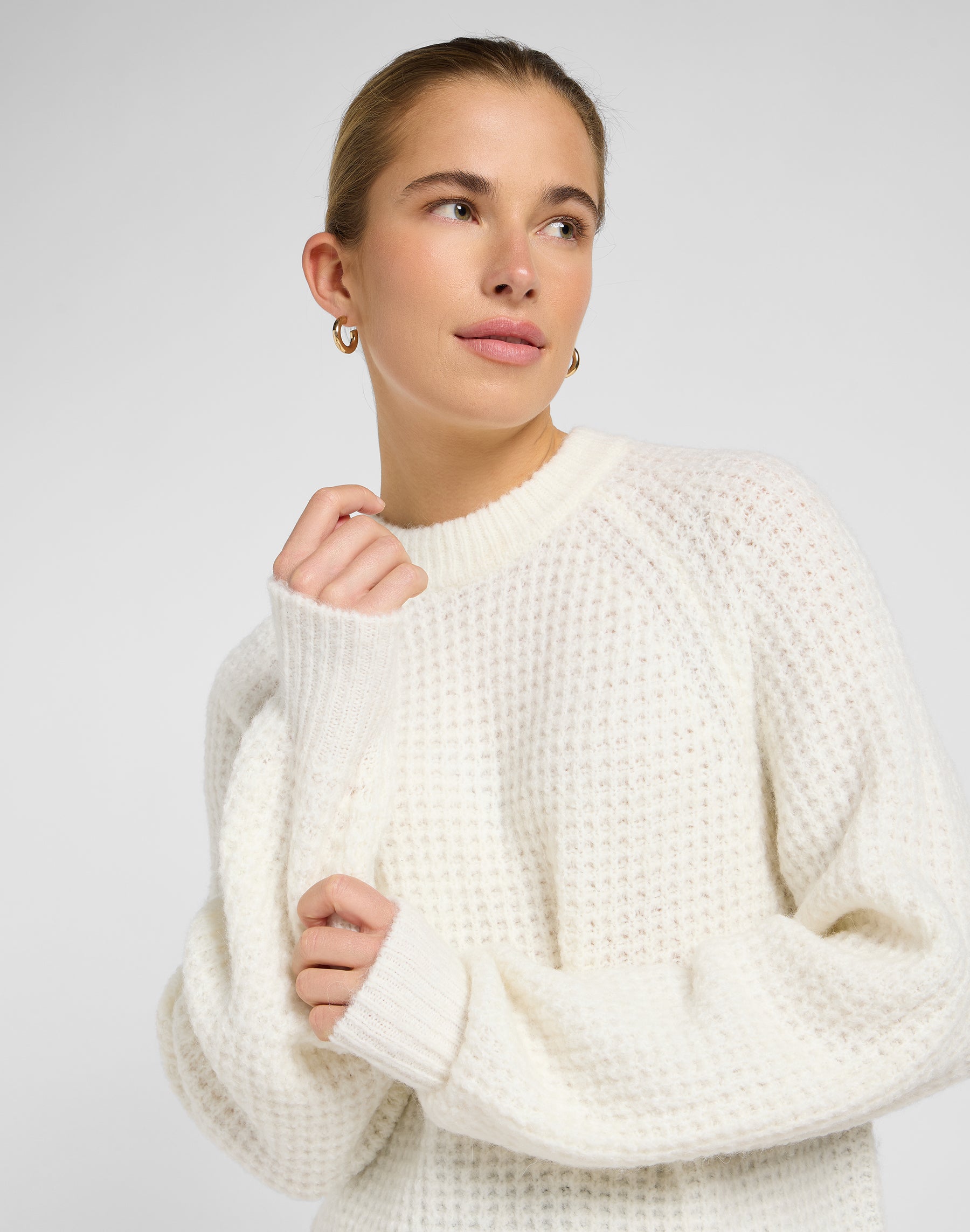 Pull tricoté en écru Pull Lee