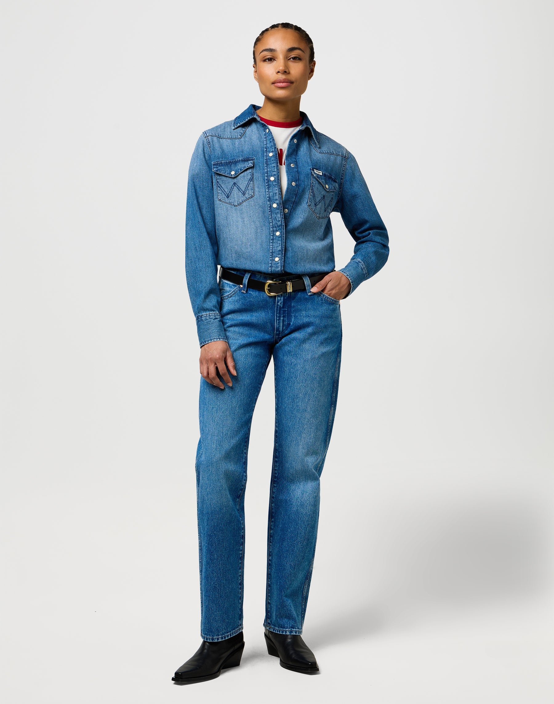 Jean cowboy Low Rise en jean Lasso Lagoon Wrangler