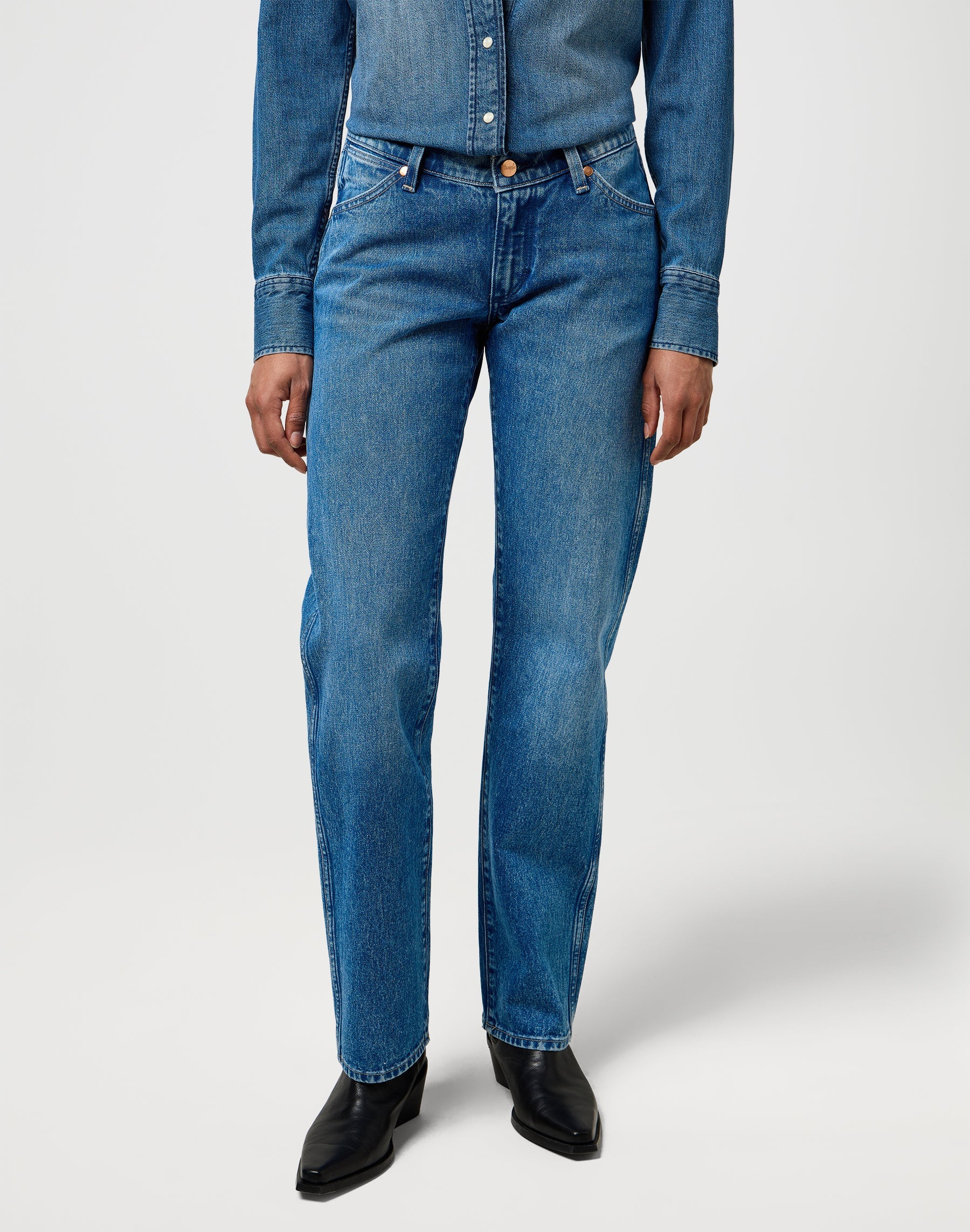 Jean cowboy Low Rise en jean Lasso Lagoon Wrangler