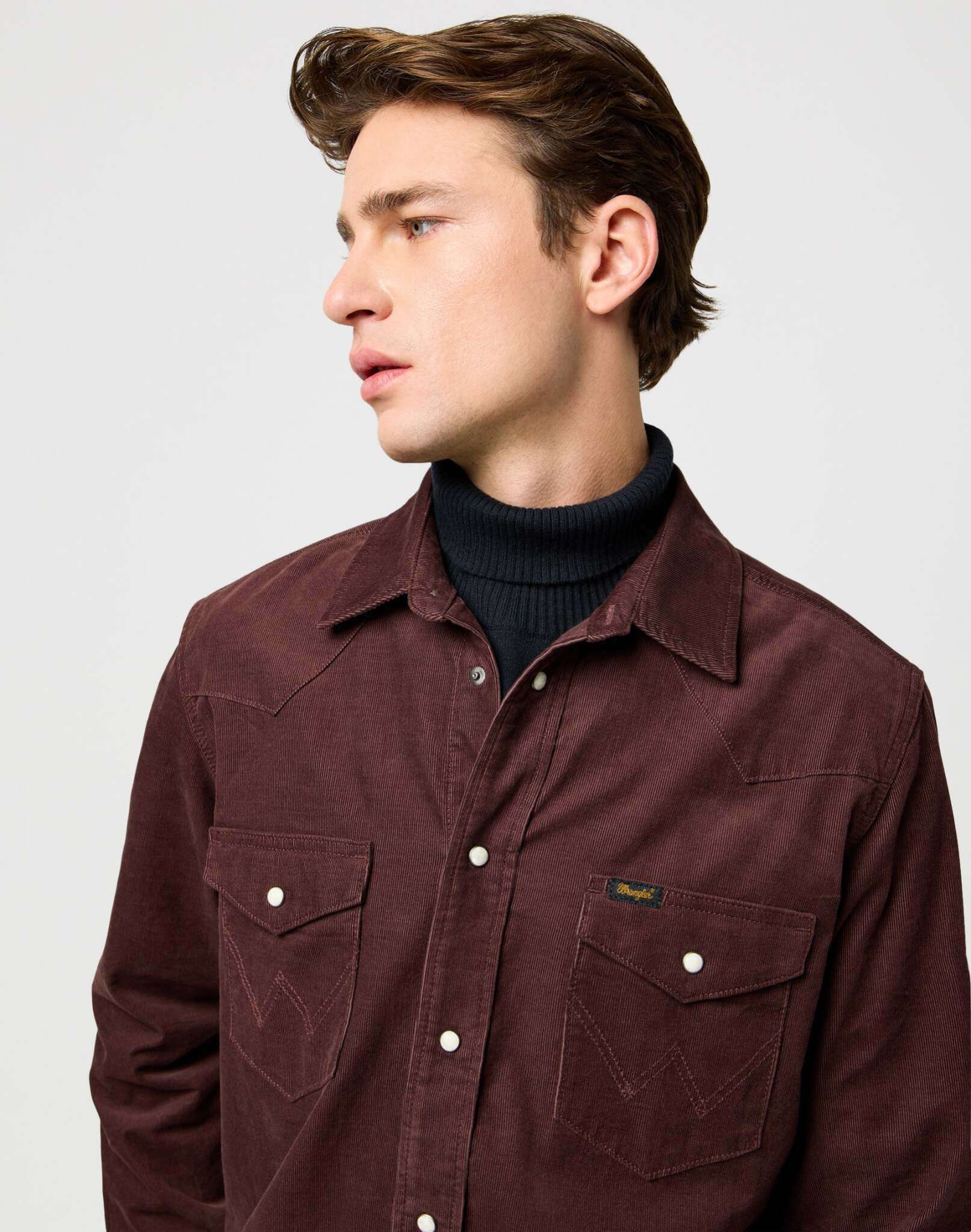 Chemise Western en velours côtelé in Mahogany Chemises Wrangler
