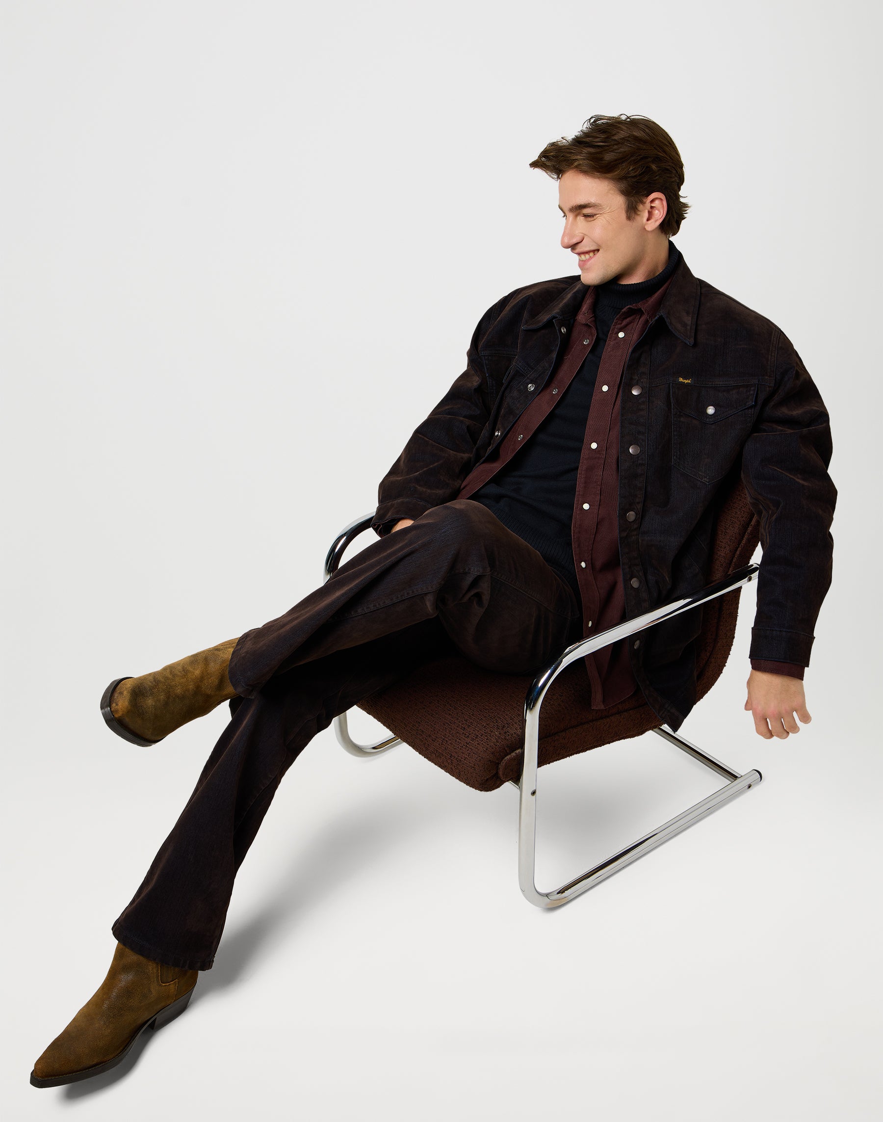 Chemise Western en velours côtelé in Mahogany Chemises Wrangler