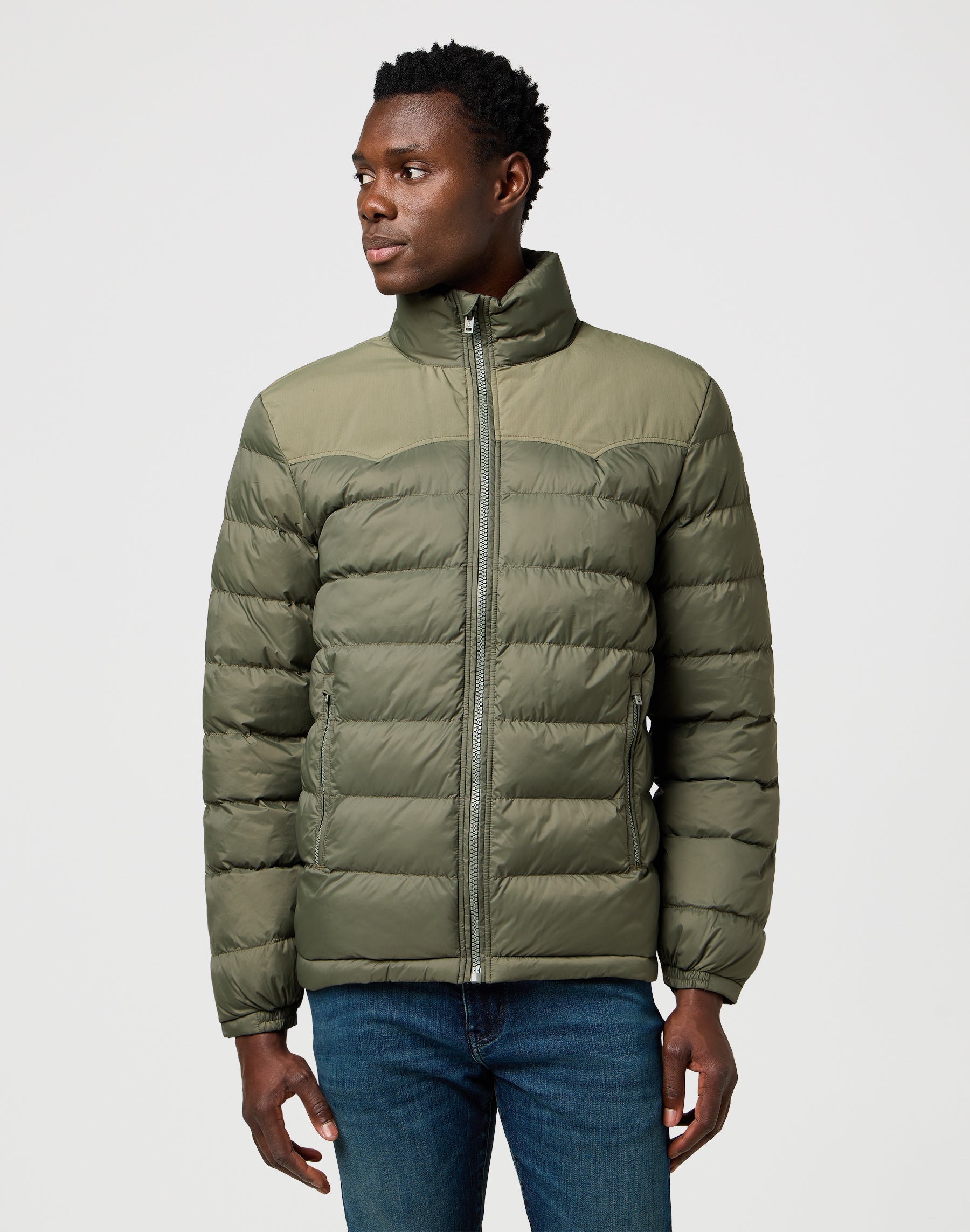 Packable Puffer in Dusty Olive Vestes Wrangler