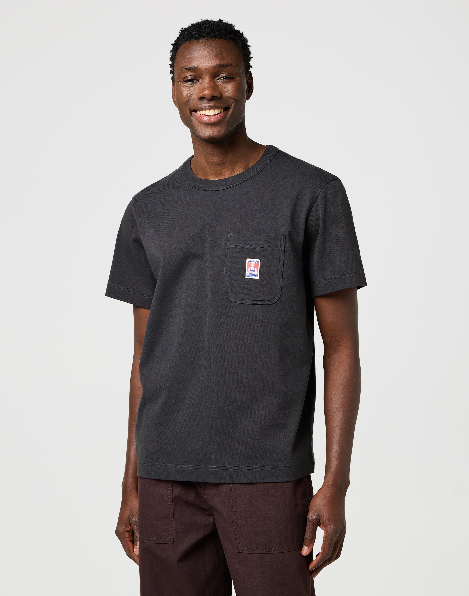 Cj Pocket Tee in Faded Black T-shirts Wrangler