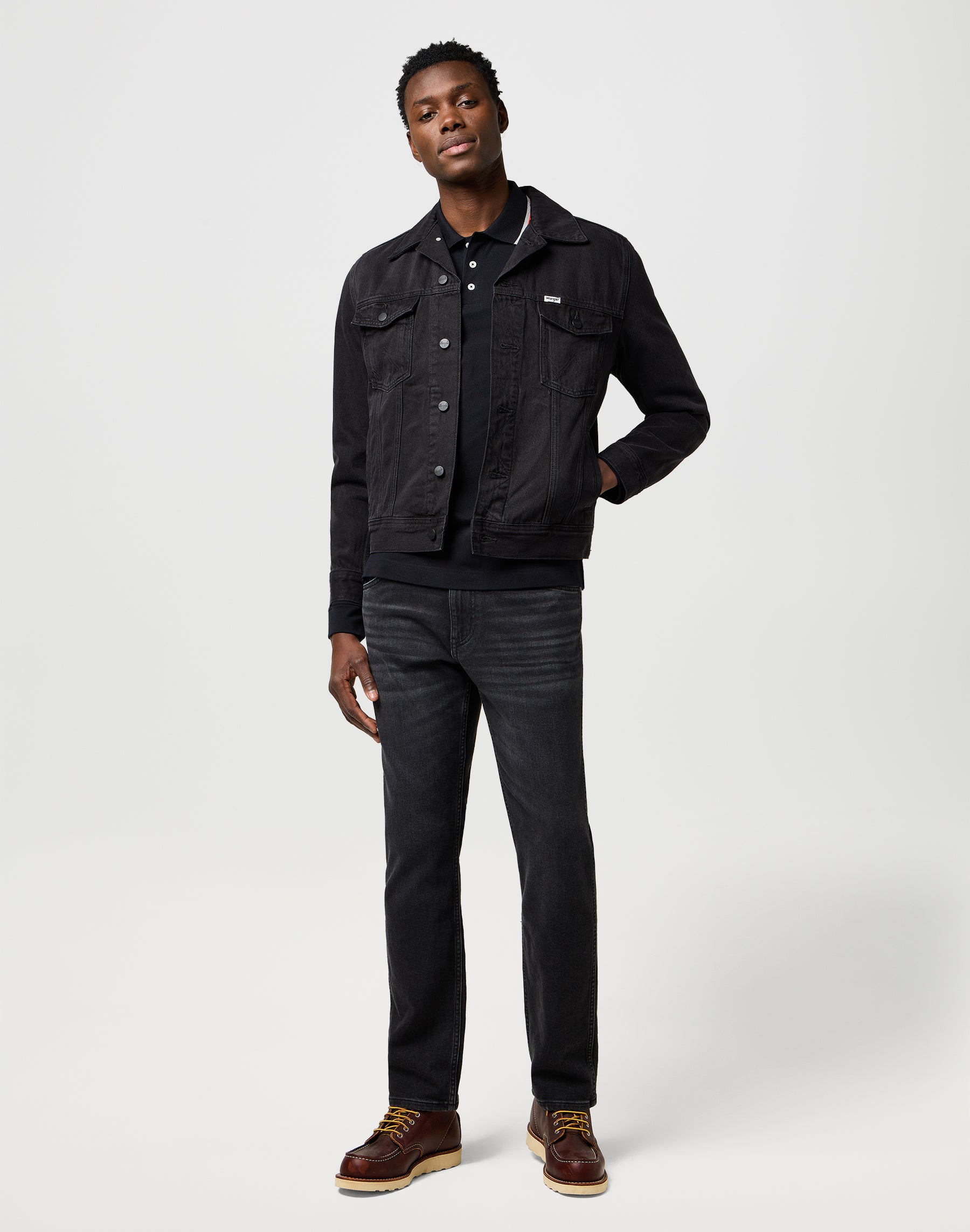 Ls Polo Shirt in Black T-shirts Wrangler