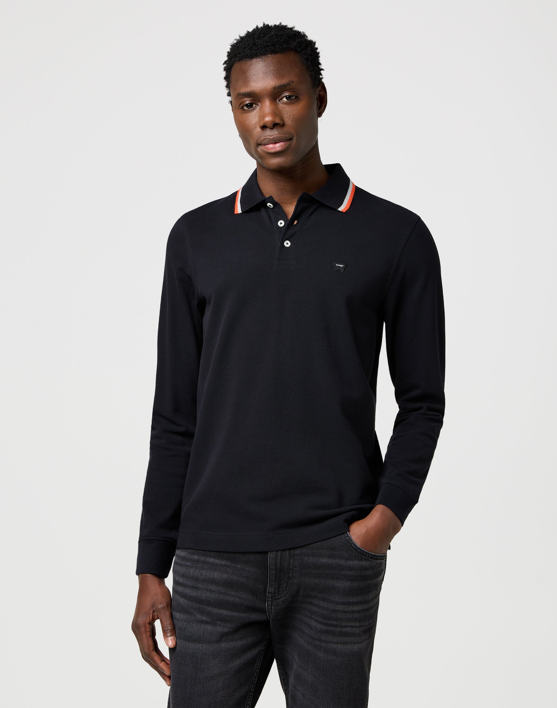 Ls Polo Shirt in Black T-shirts Wrangler