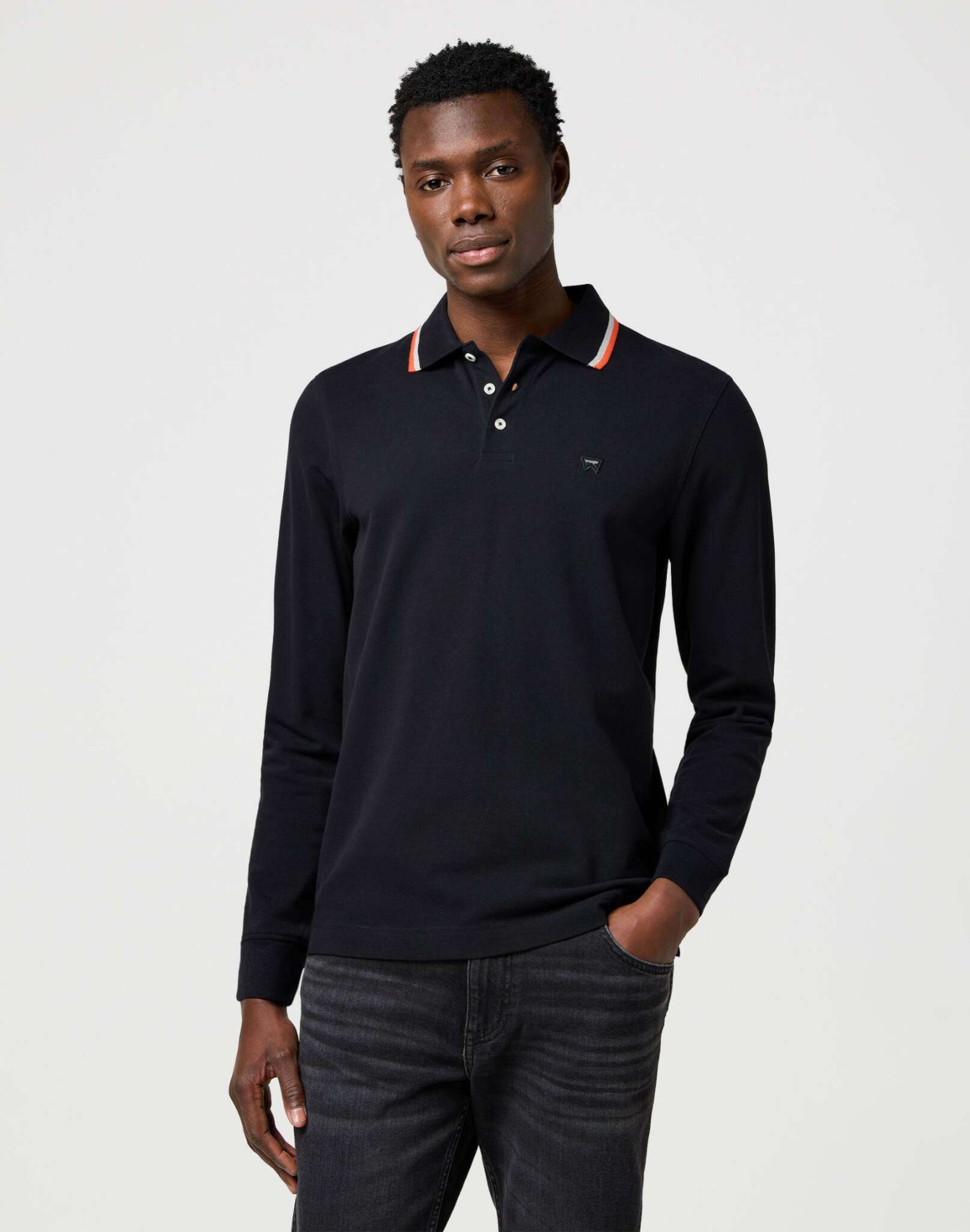 Ls Polo Shirt in Black T-shirts Wrangler
