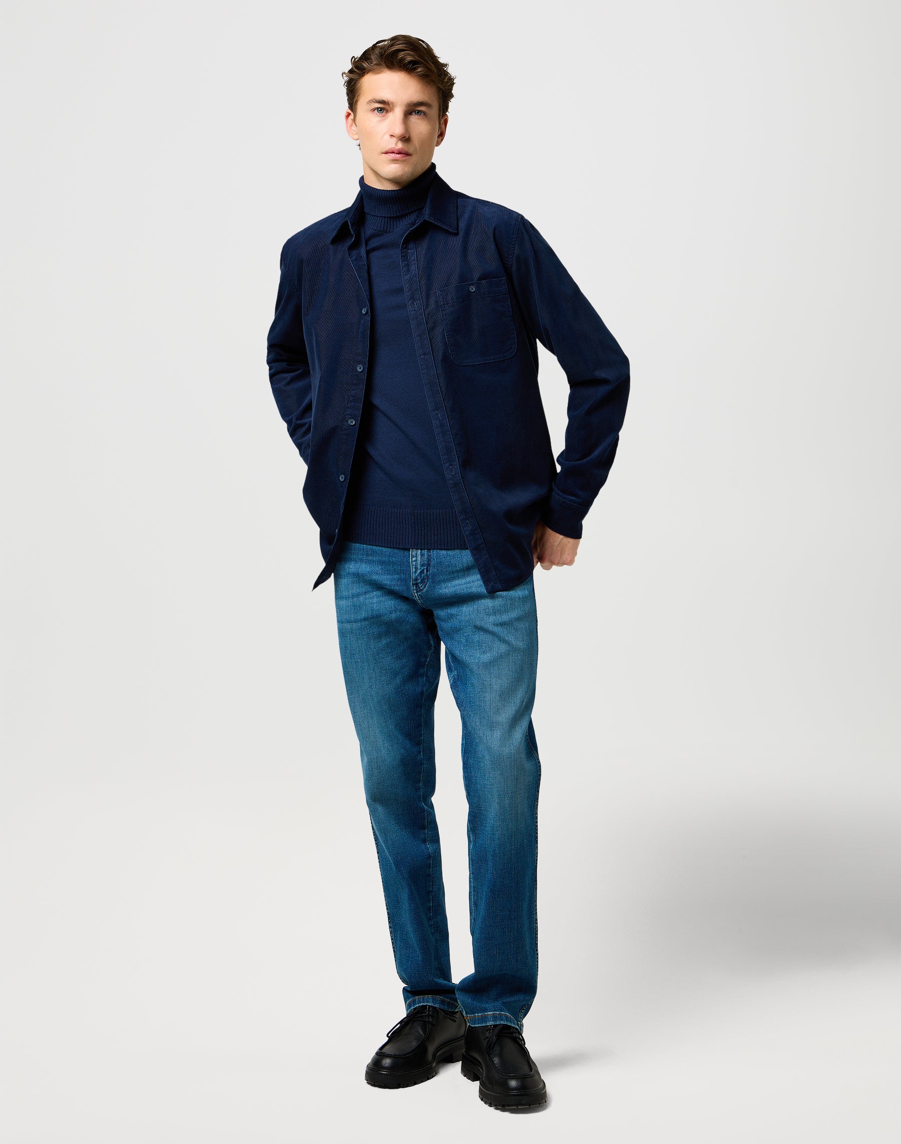 Turtleneck en bleu marine Pull Wrangler