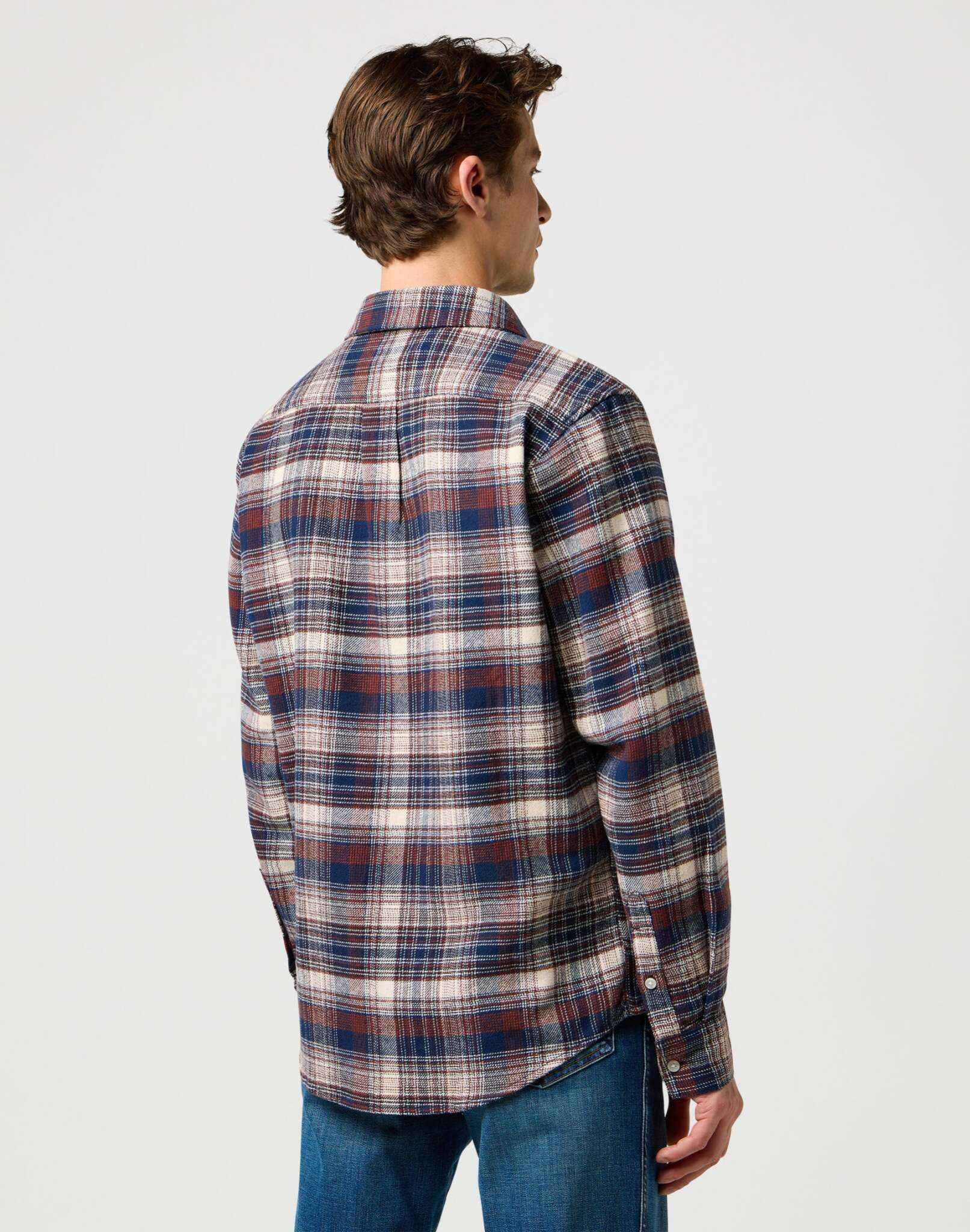 Brushed 1 Pkt Shirt in Navy Birch Chemises Wrangler