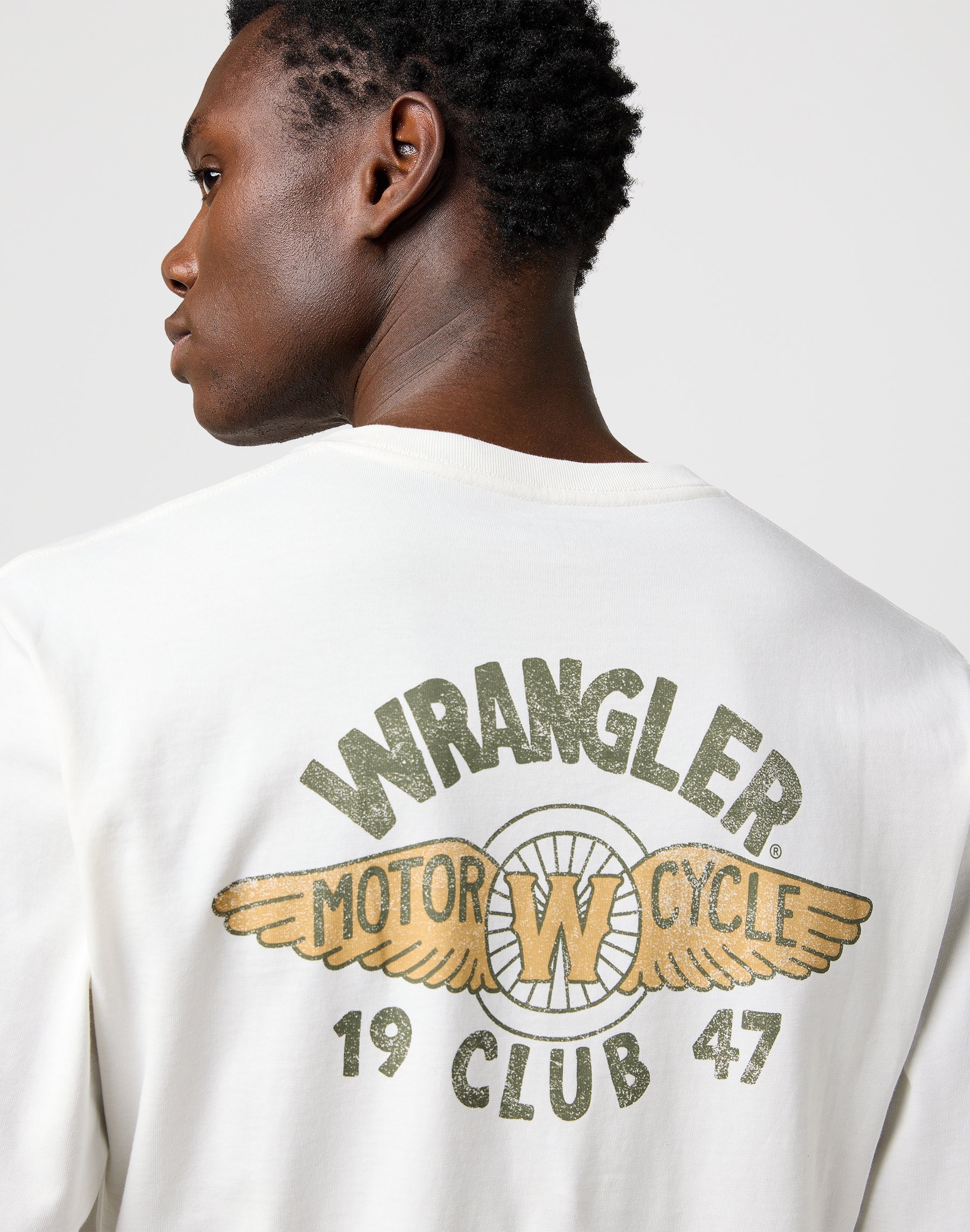Ls Americana Tee in Worn White T-shirts Wrangler