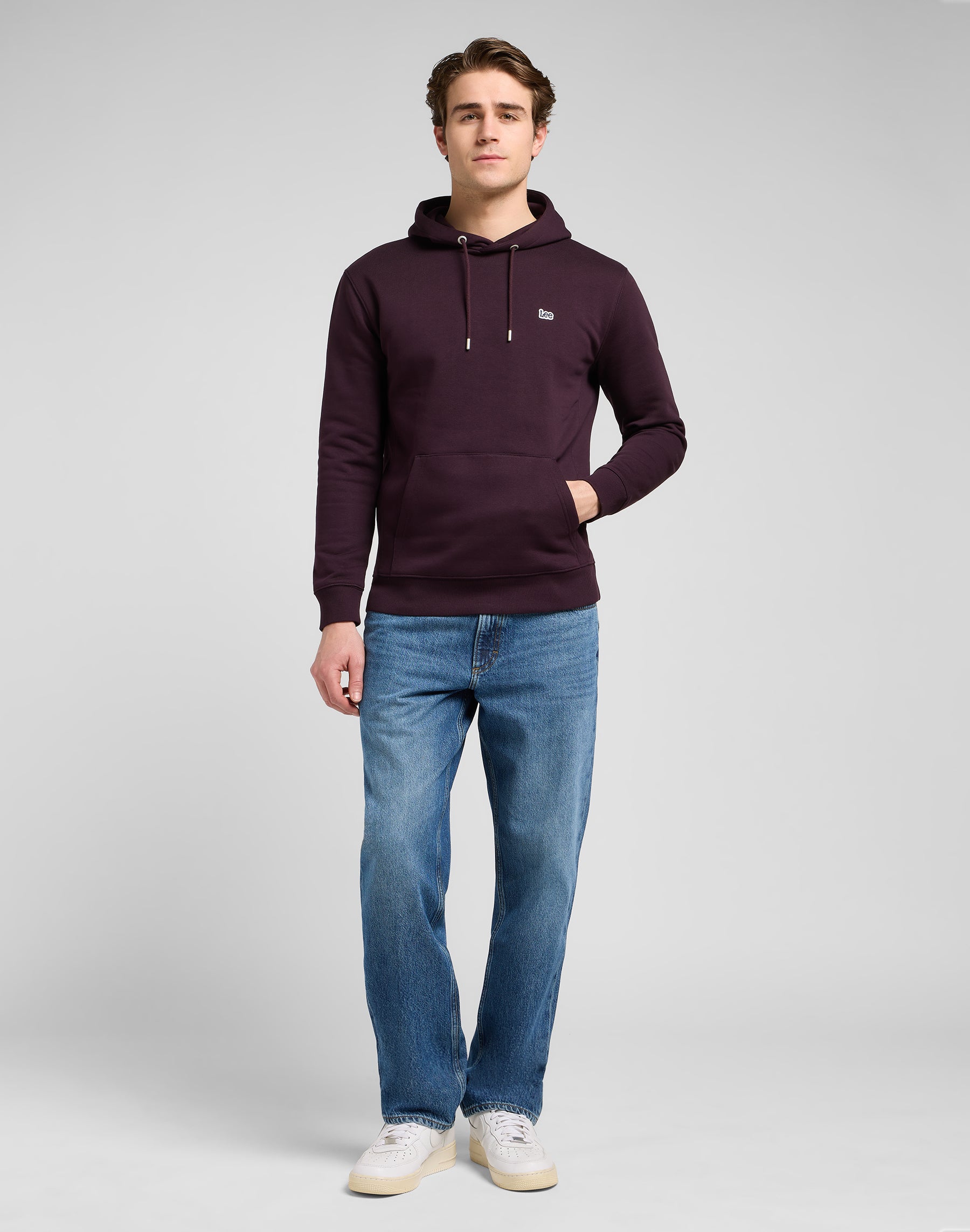 Sweat à capuche Plain in Deep Wine Sweat à capuche Lee