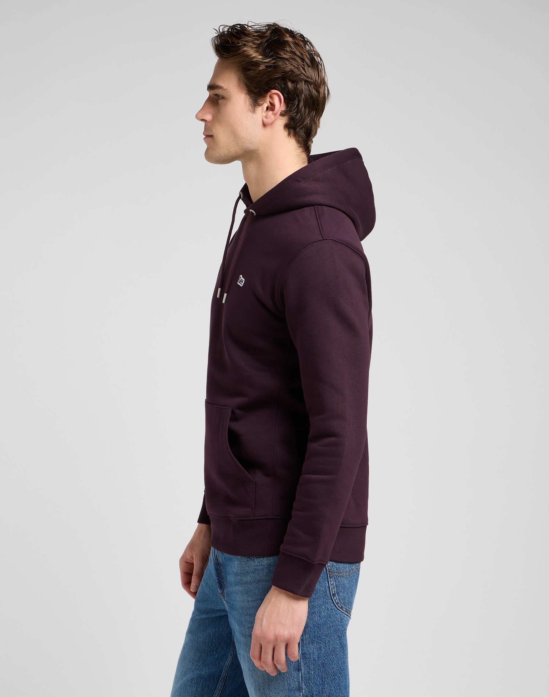 Sweat à capuche Plain in Deep Wine Sweat à capuche Lee