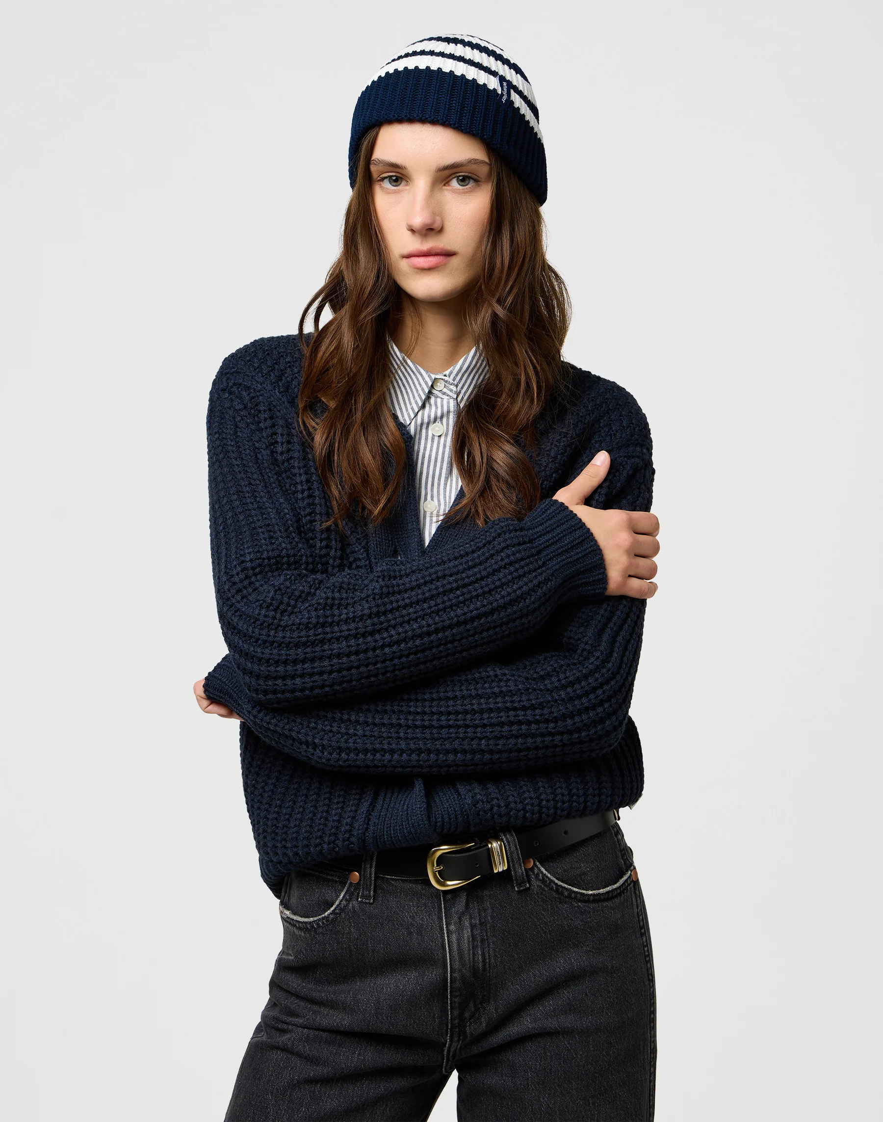 Bonnet Striped in Dark Navy Bonnets Wrangler