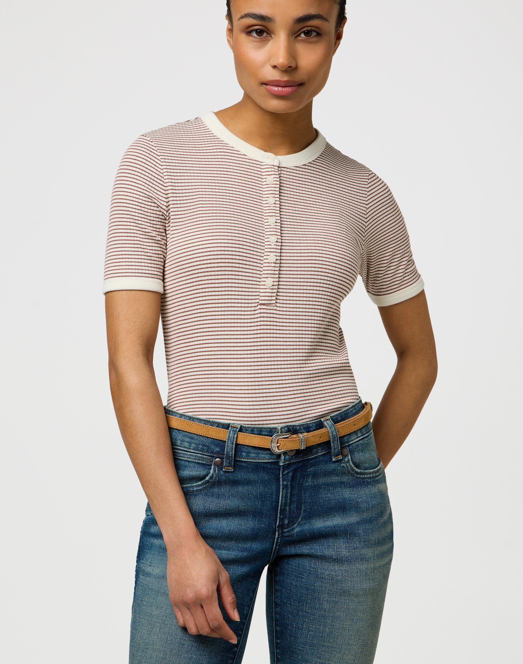 Thin Western Belt in Camel Ceinture Wrangler