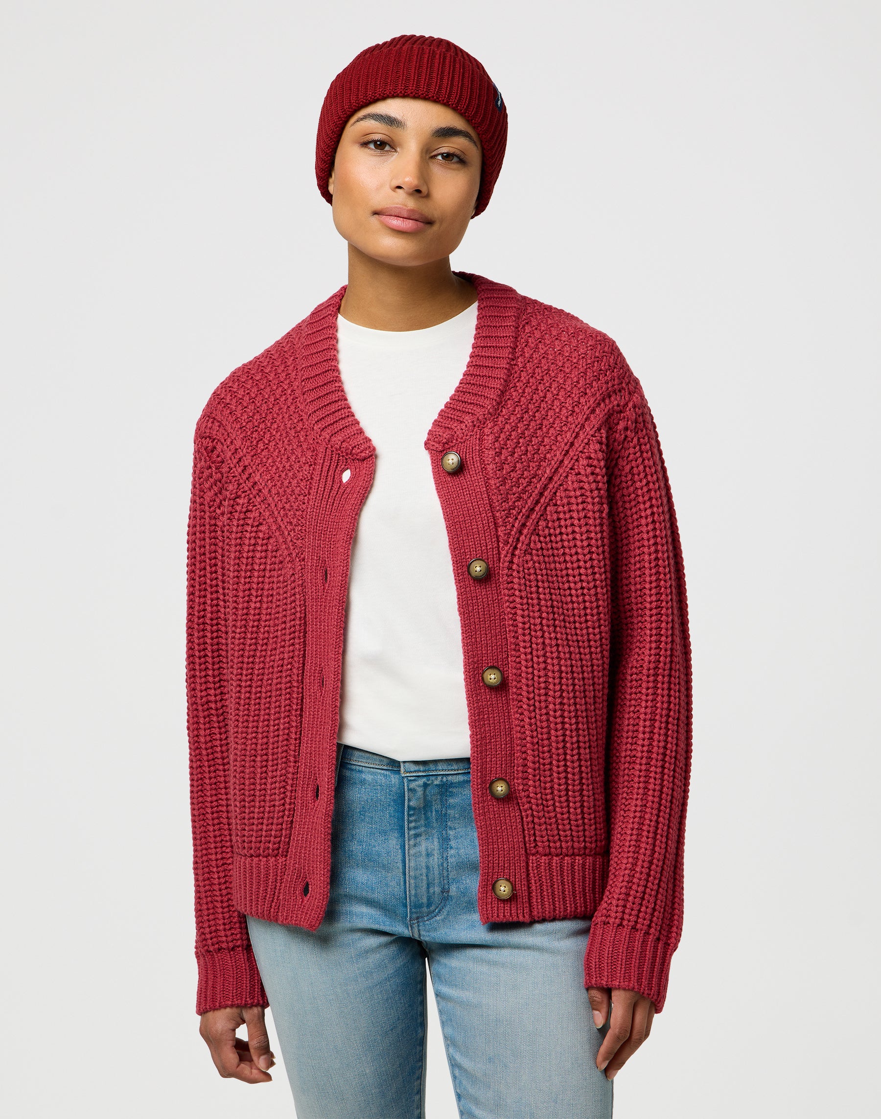 Sign Off Beanie in Fired Brick Bonnets Wrangler