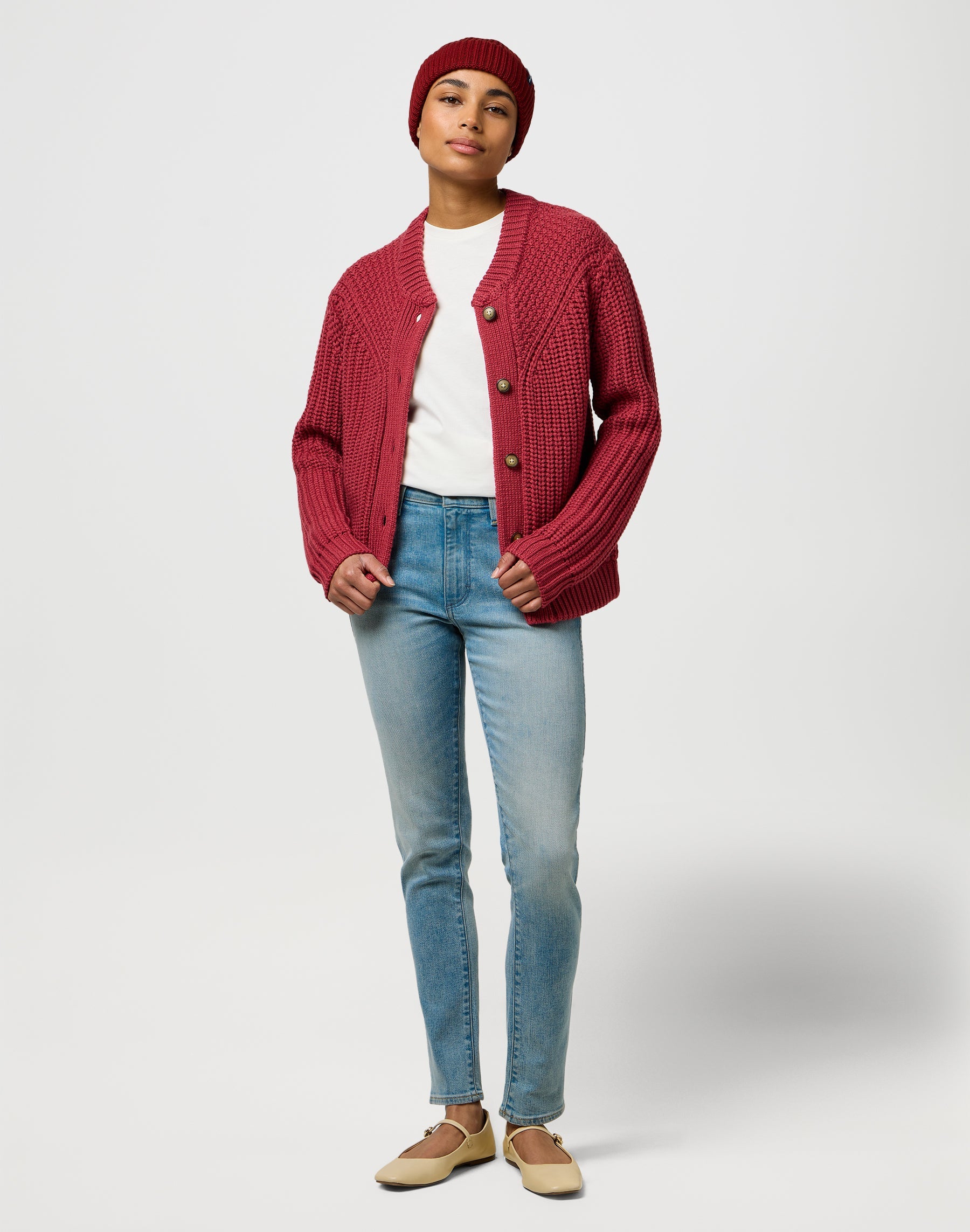 Sign Off Beanie in Fired Brick Bonnets Wrangler