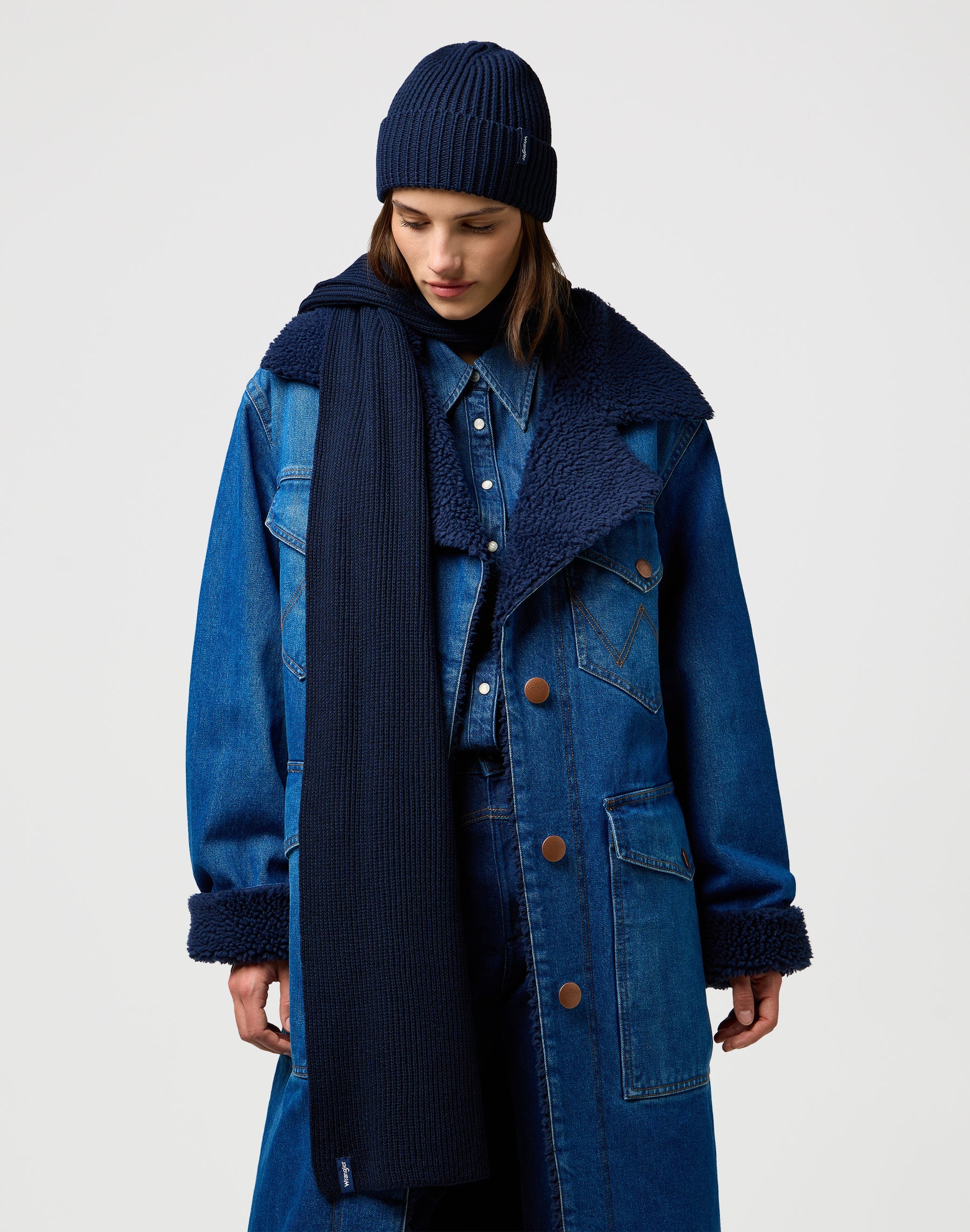 Scarf Beanie Set in Dark Navy Écharpes Wrangler