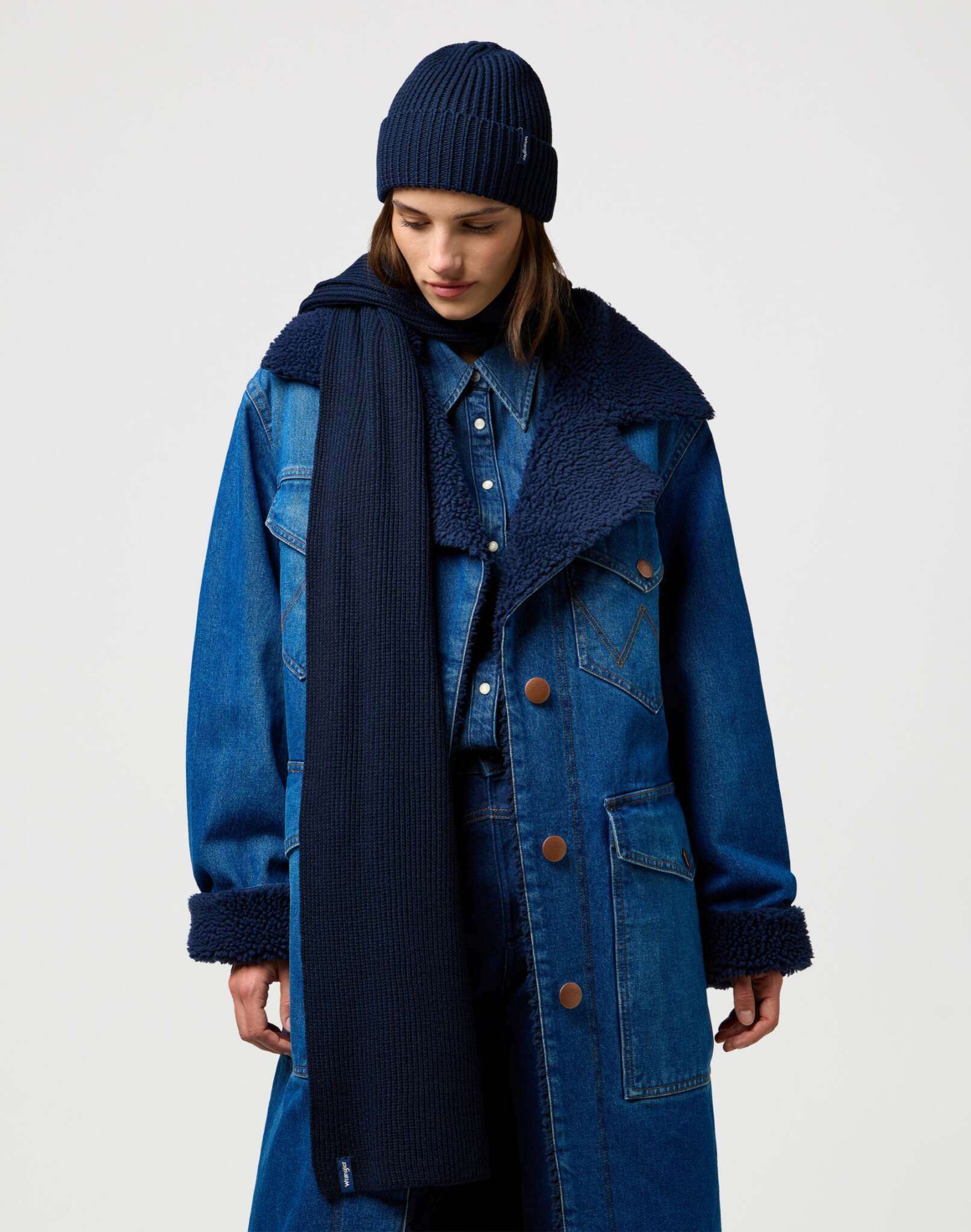 Scarf Beanie Set in Dark Navy Écharpes Wrangler